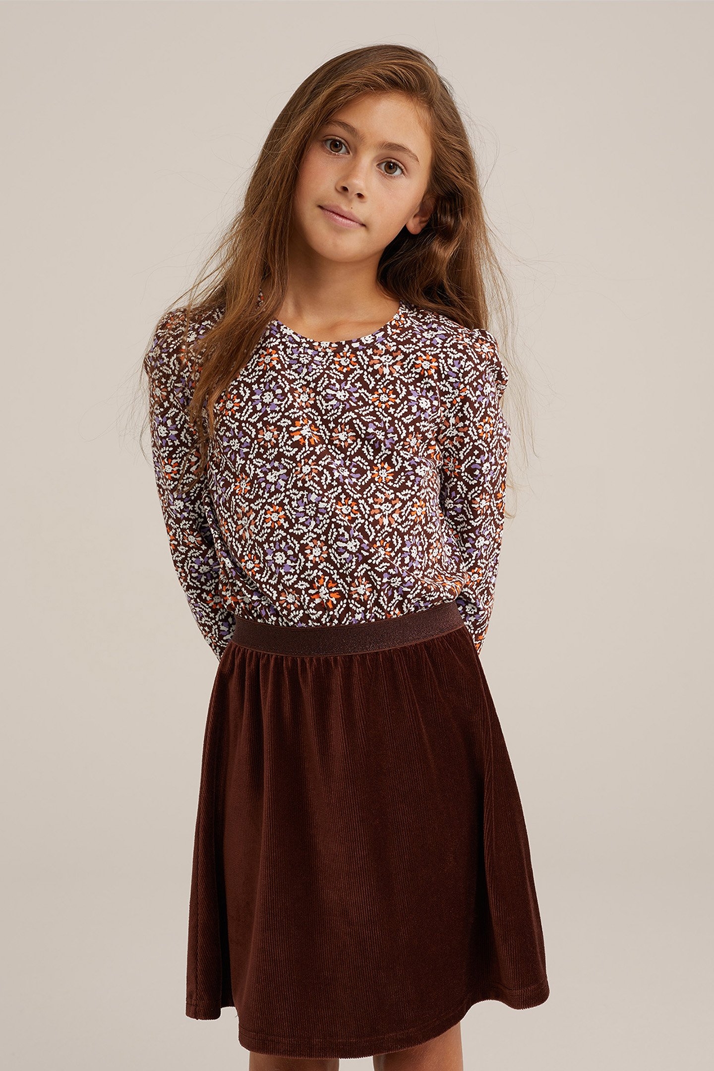 DRESS MID LENGTH BROWN 1