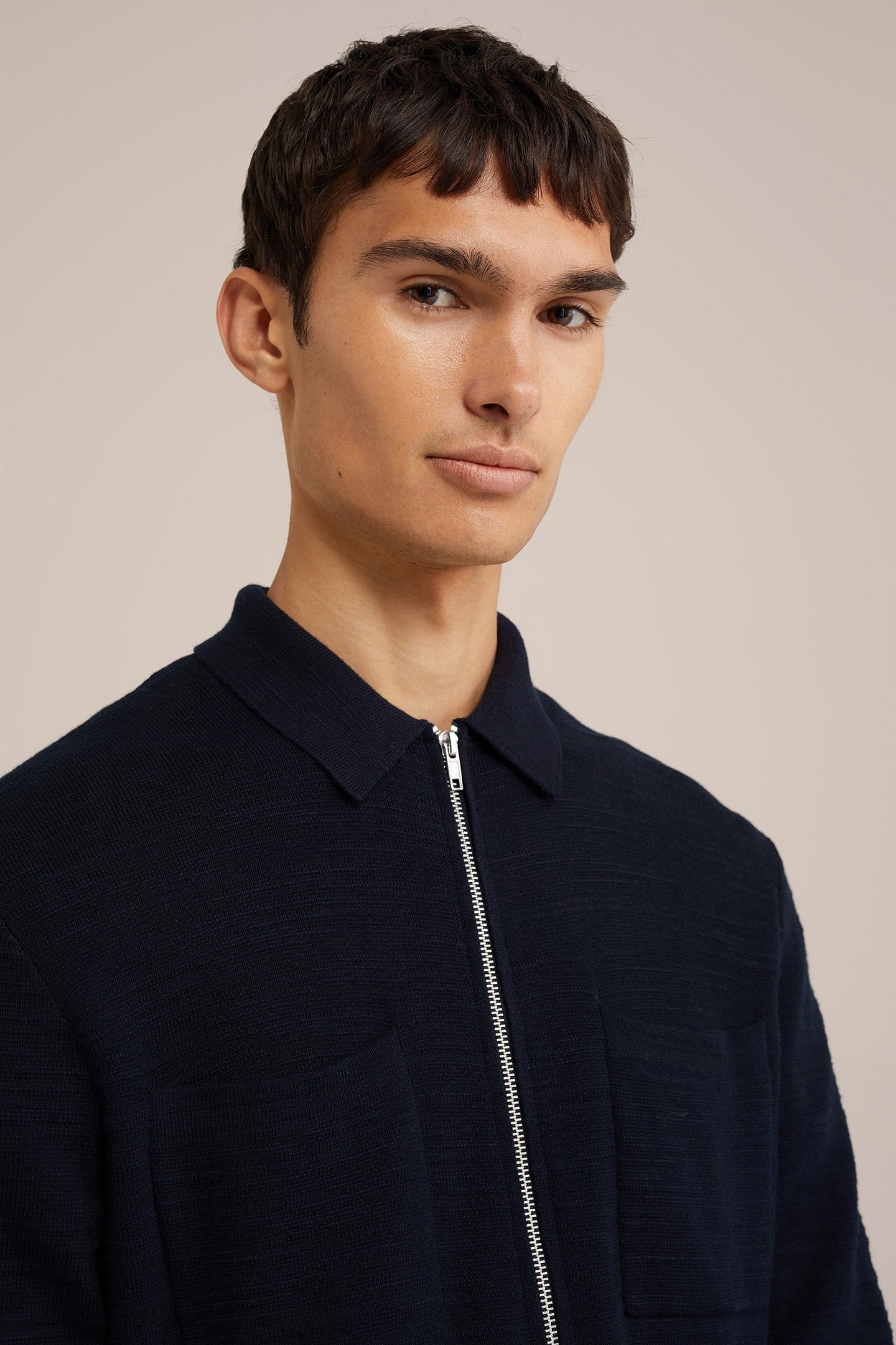 CARDIGAN WITH ZIPPER DARK BLUE 6