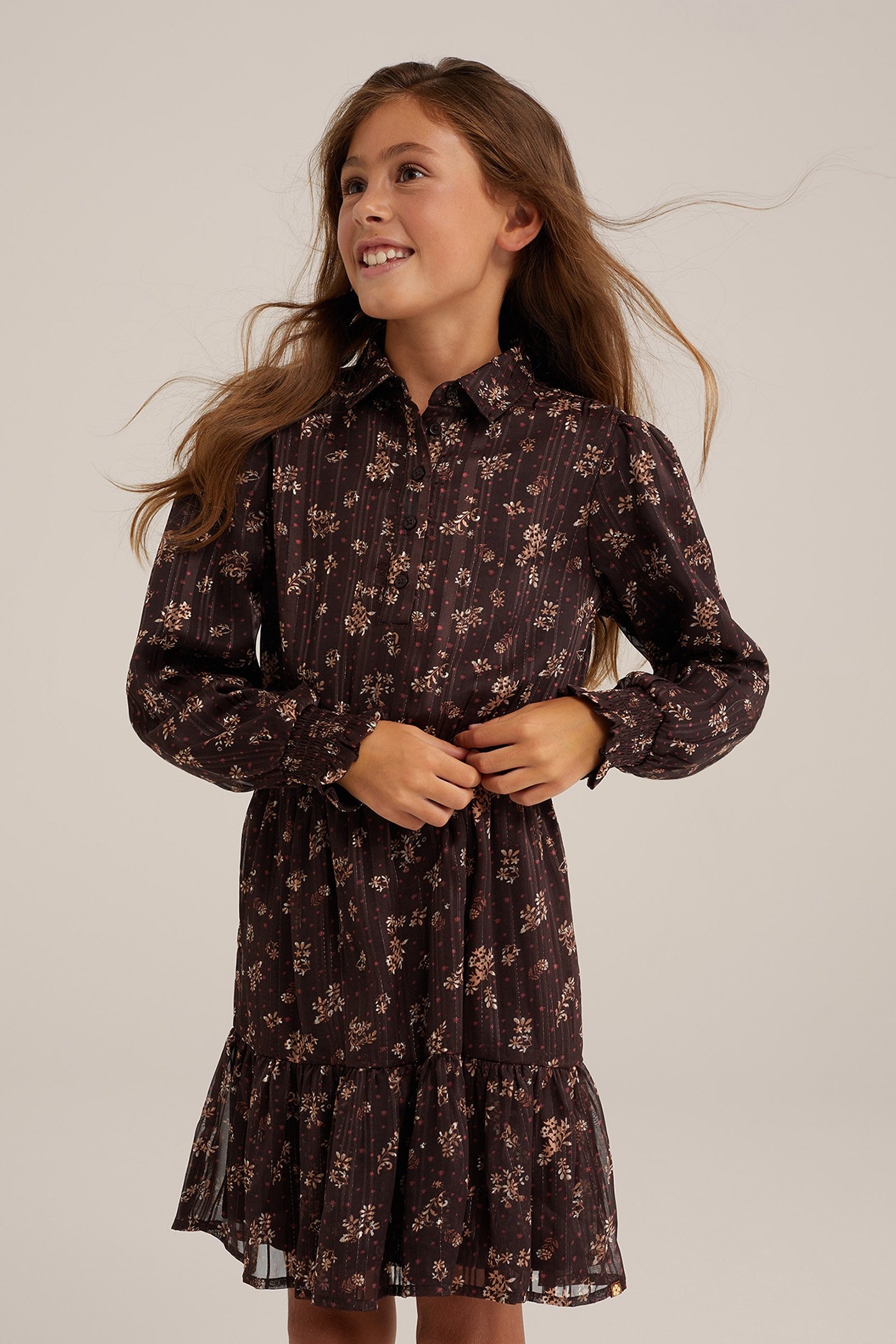 DRESS MID LENGTH DARK BROWN 1