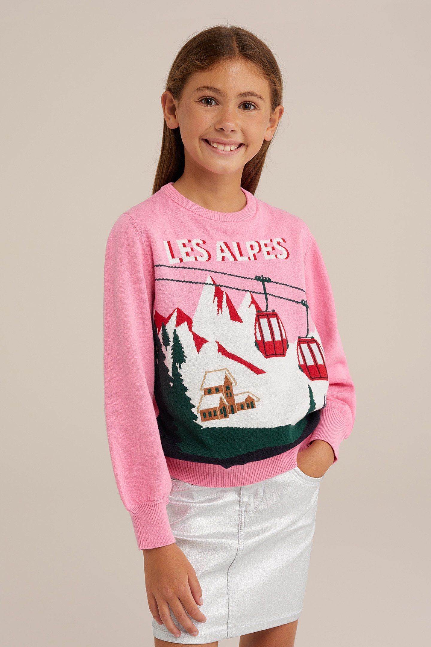 KNITTED PULLOVER BRIGHT PINK 1