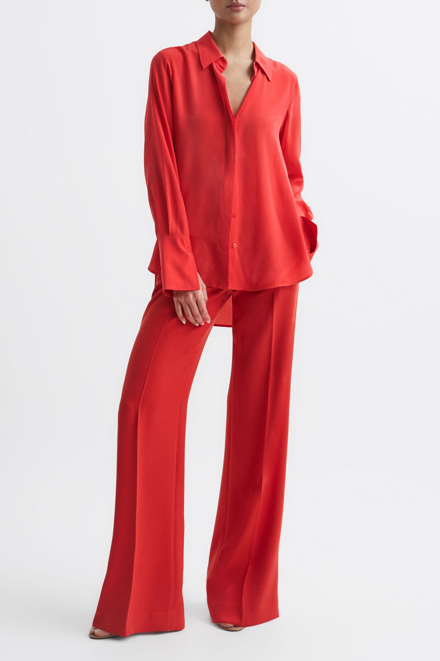 KIA-MATTE SILK SHIRT CORAL 5