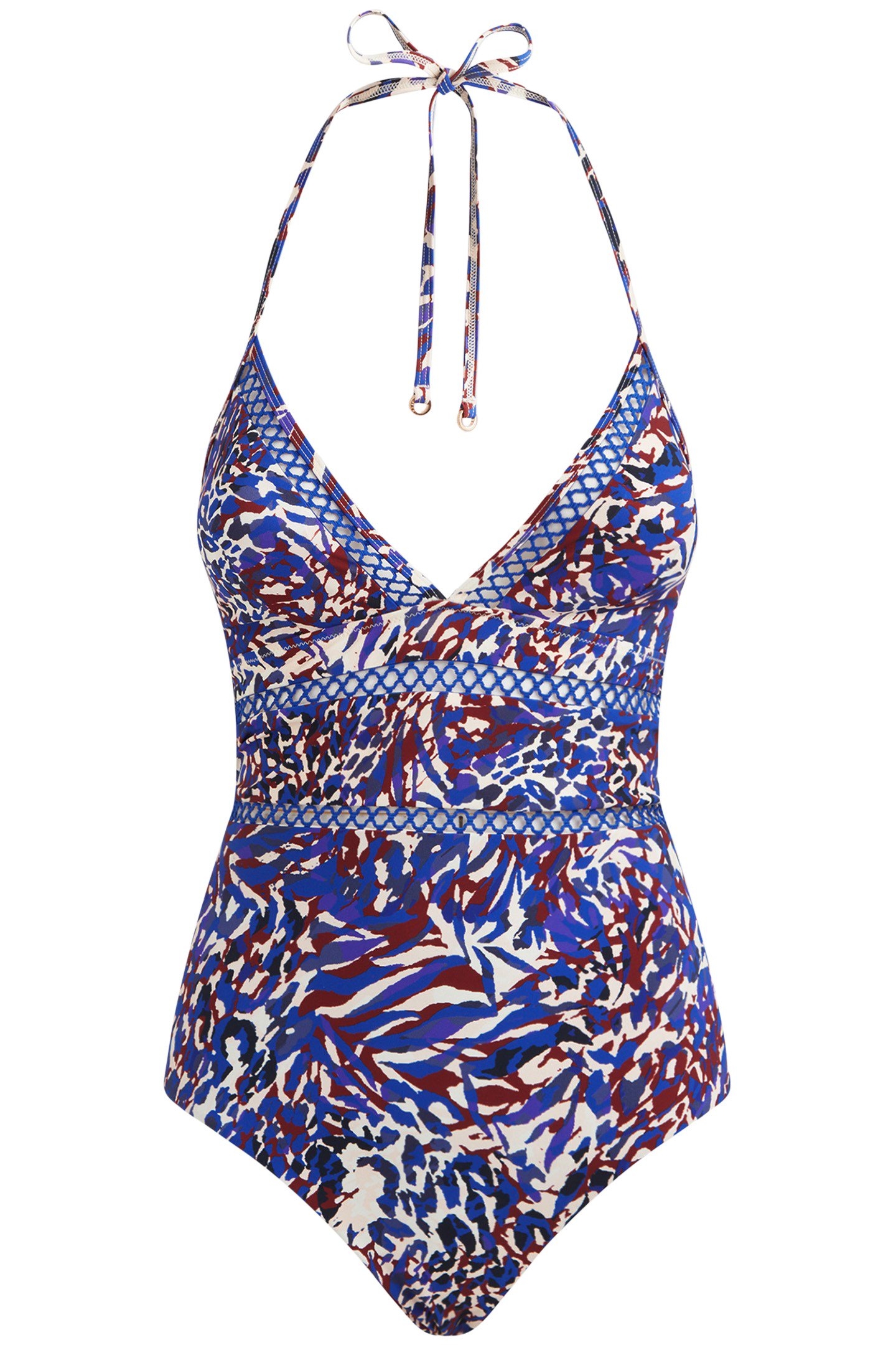 ANIMAL PRINT LADDER TRIM SWIMSUIT PURPLE PRINT 3
