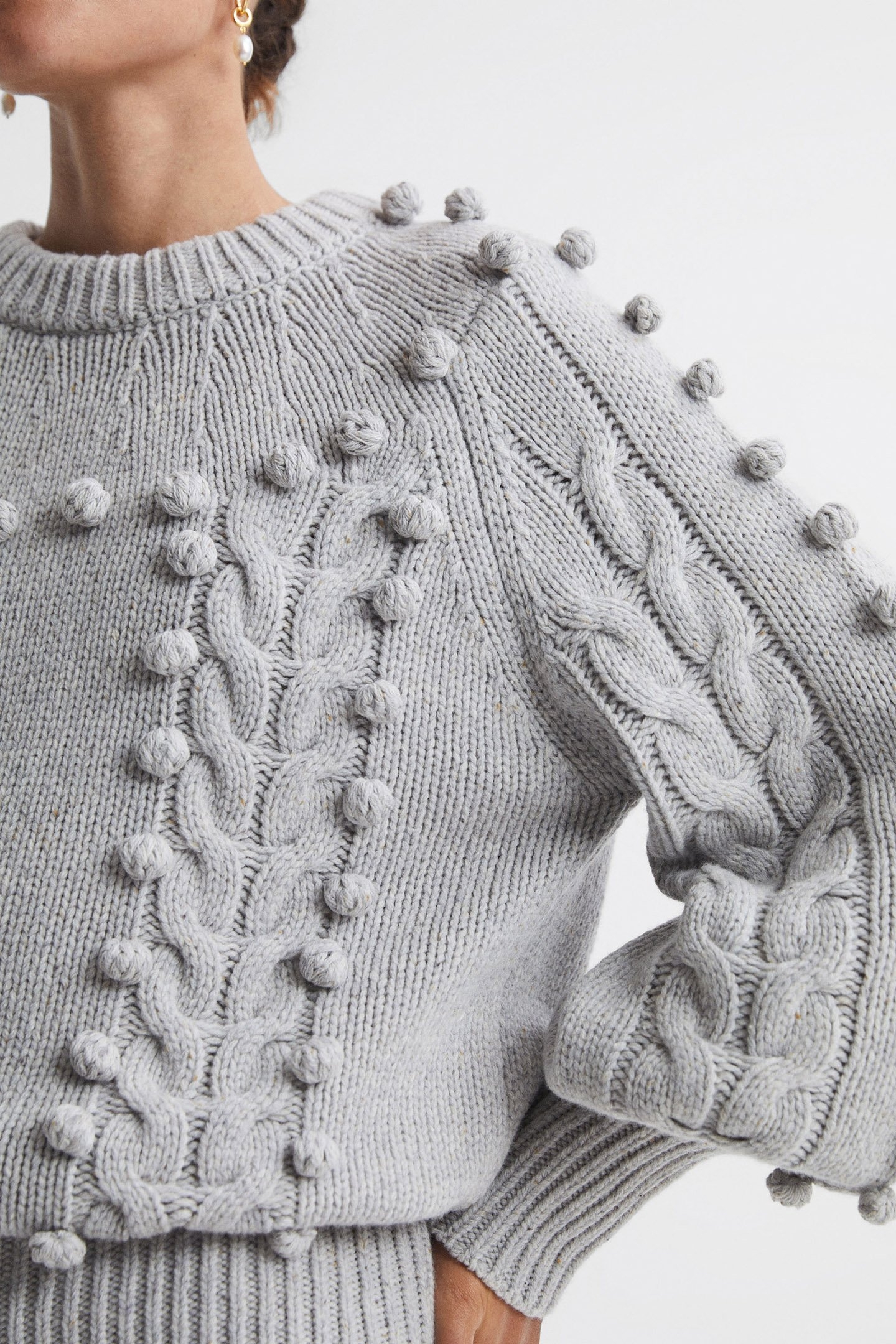 JOSLIN WOOL KNIT SWEATER GREY MARLE 5