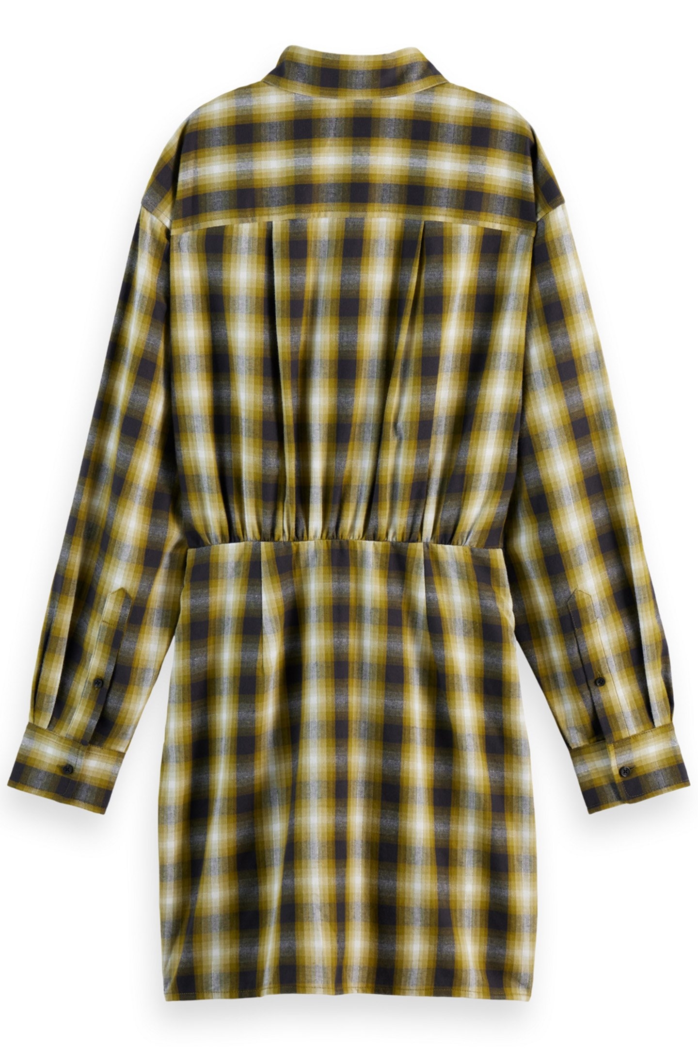 FLANNEL MINI WRAP DRESS OLIVE CHECK 4