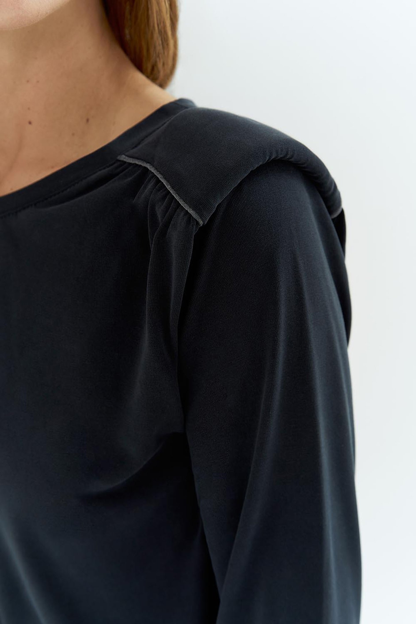 MINO _ BLACK T-SHIRT WITH SHOULDER PADS BLACK 5