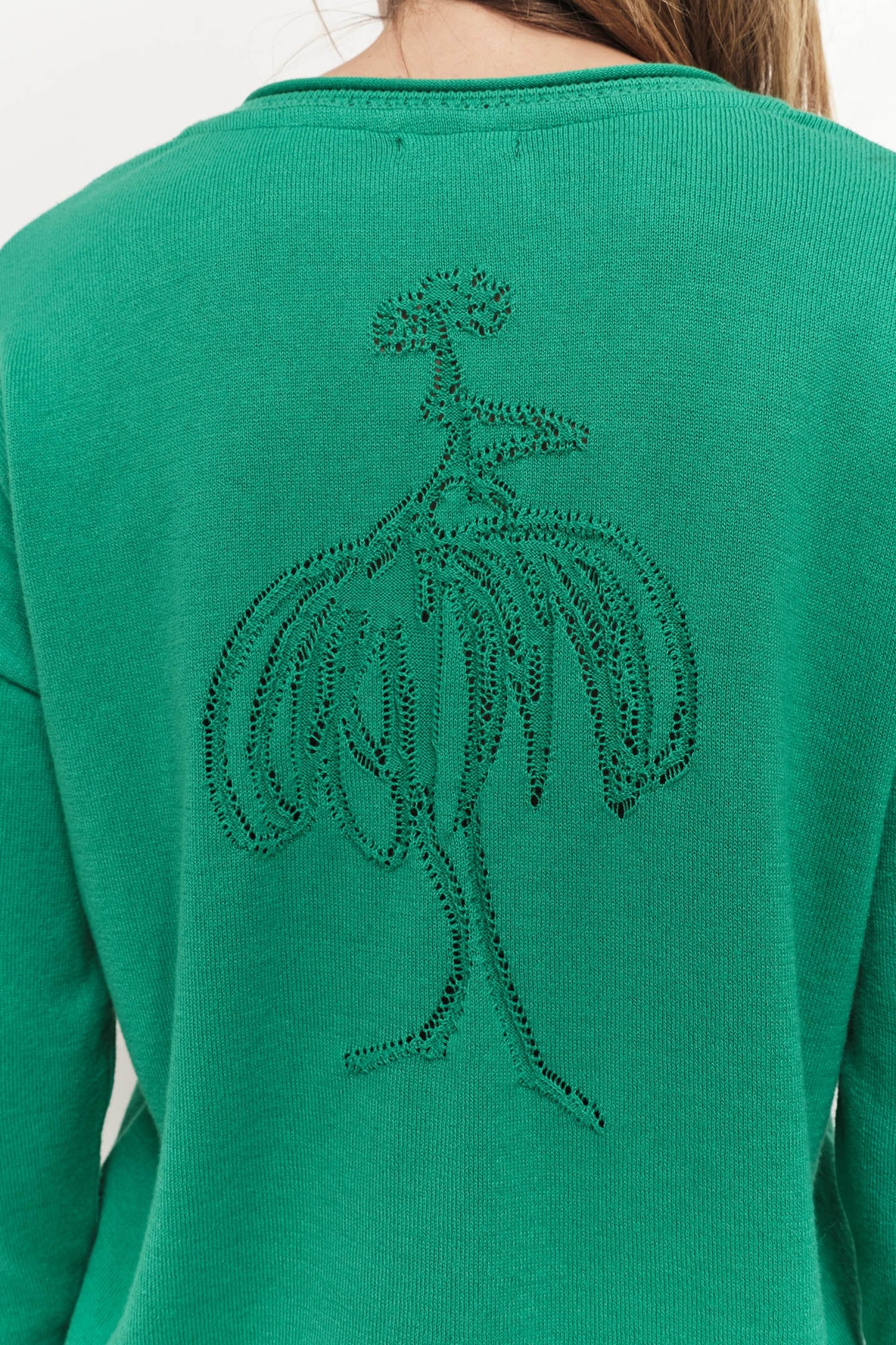 TZAR - GREEN GRASS JUMPER KNIT INTARSIA DANCER BACK GREEN 6