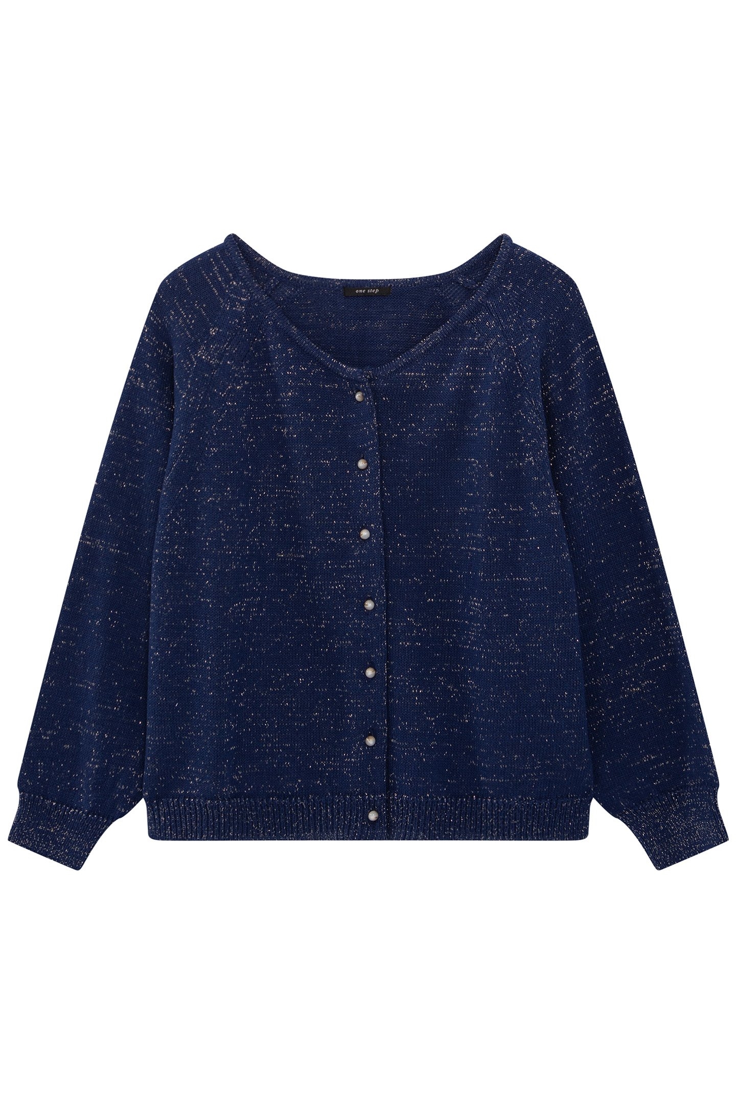 TASTE - NAVY CARDIGAN, LUREX KNIT, BOAT NECK NAVY 4