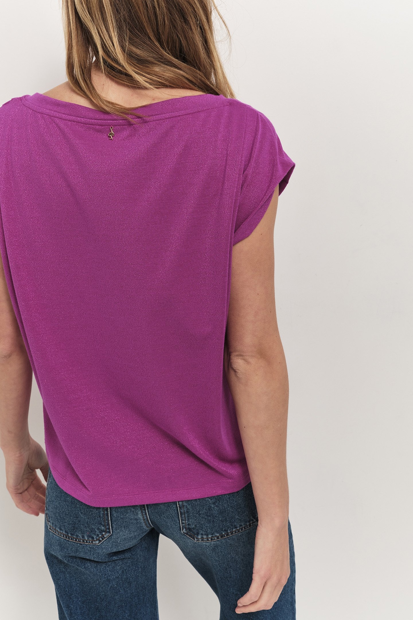 MATTIS - ORCHID T-SHIRT IN LUREX MESH ORCHID 3