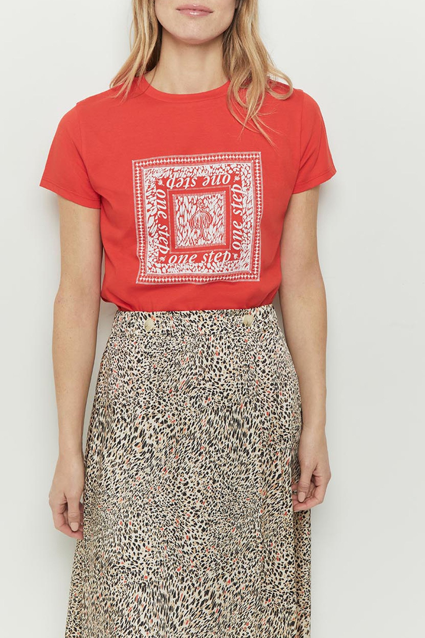 MASTER _ ORANGE ORGANIC COTTON T_SHIRT WITH DANCERS AND LEOP 1