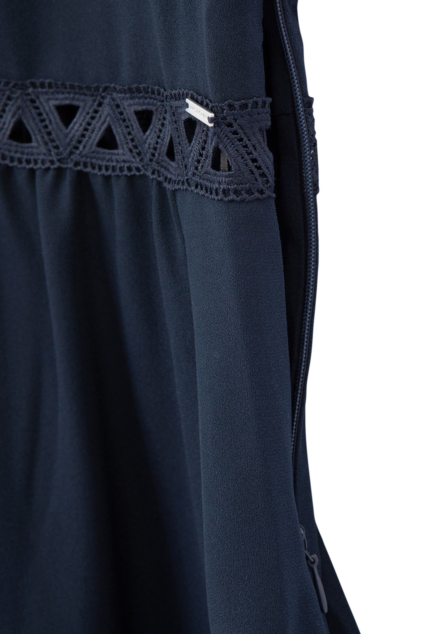 NAVY RECYCLED DRESS WITH LACE BRAID 7