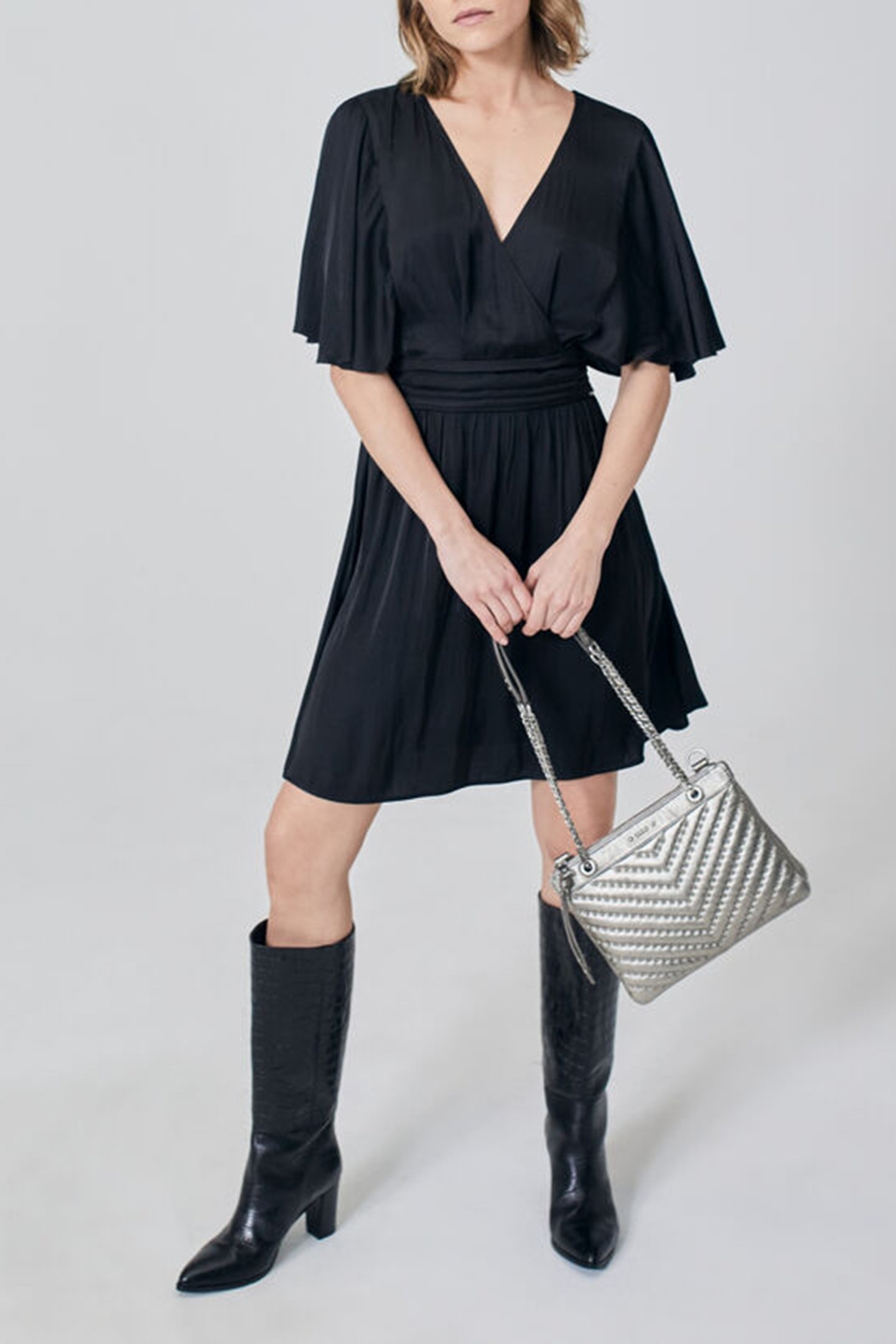 SILVER LEATHER 1440 REPORTER CLUTCH BAG 2