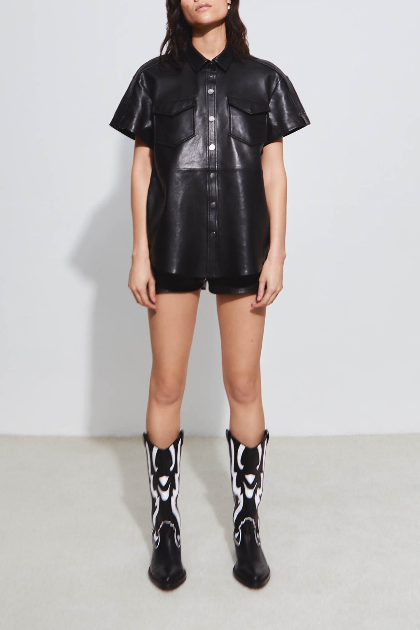 PURE EDITION – BLACK LEATHER SHIRT 1