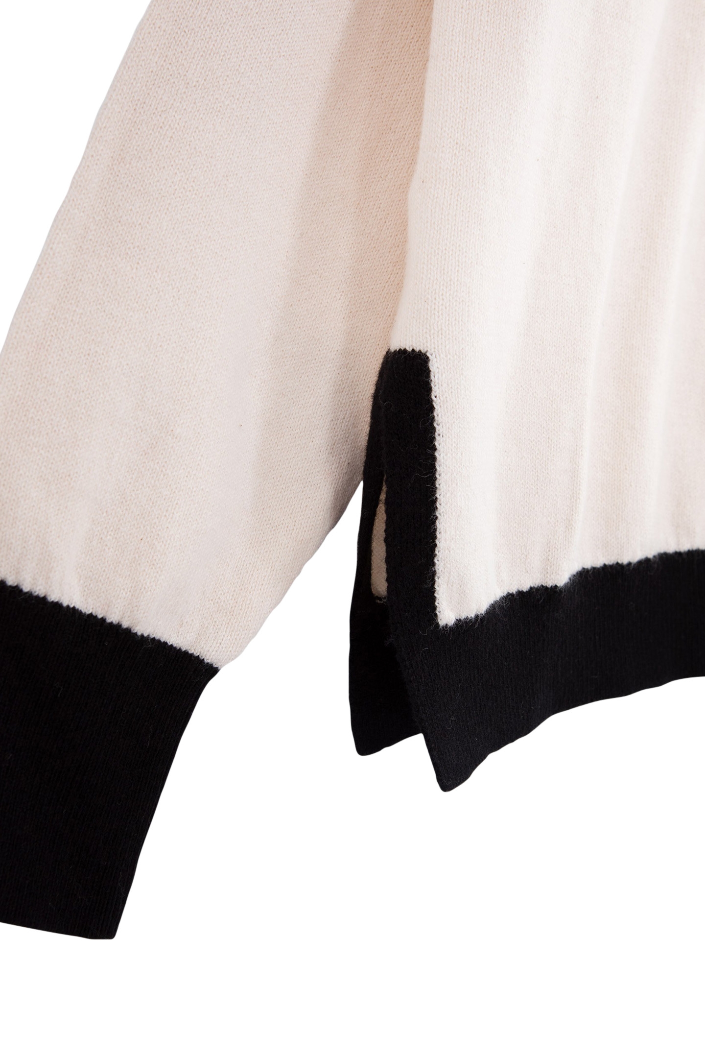 GIRLS’ ECRU KNIT SWEATER WITH BLACK EDGES 5