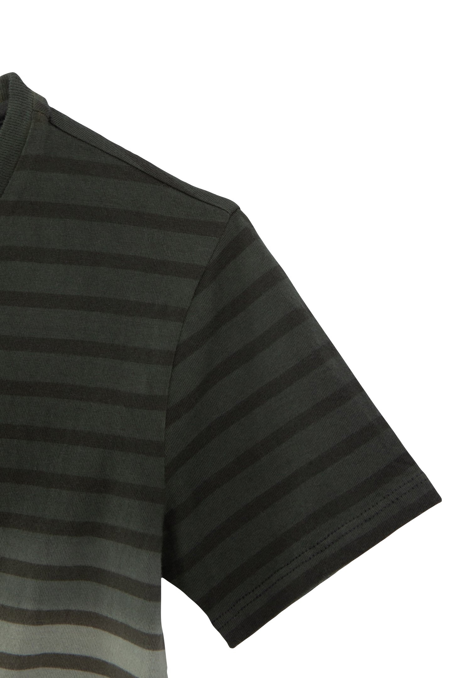 BOYS’ KHAKI T-SHIRT WITH STRIPES ON A DEEP-DYE EFFECT 4