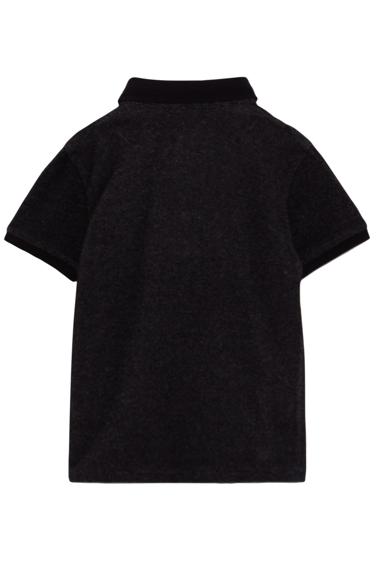 BOYS’ BLACK POLO SHIRT, WHITE TROMPE-L’OEIL SHIRT COLLAR 2