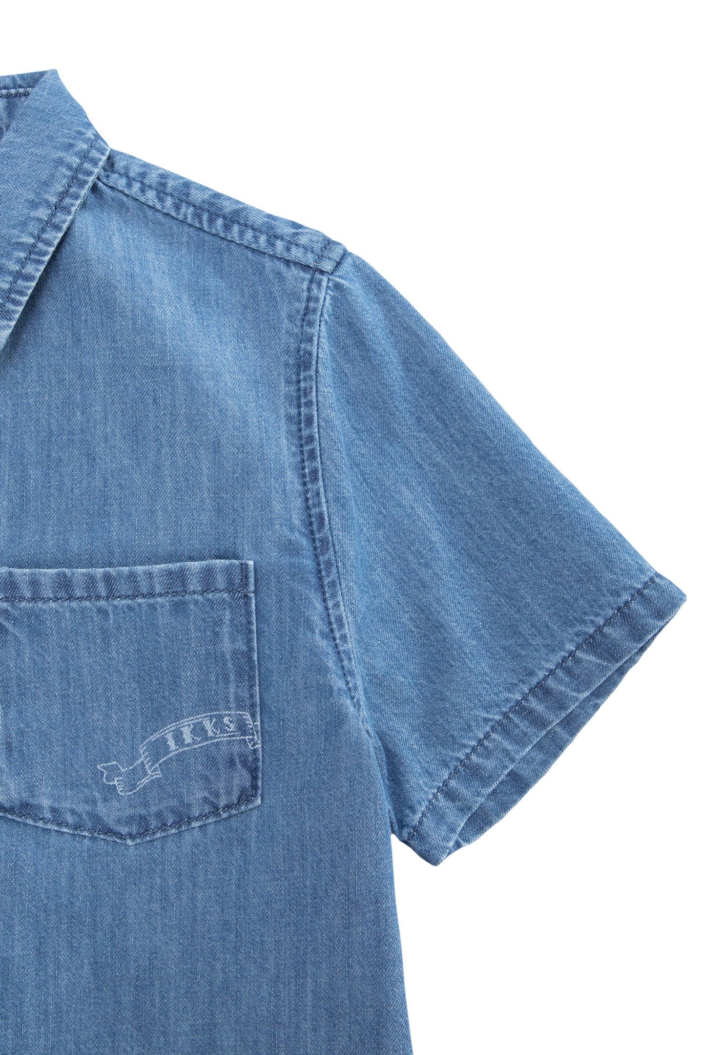 BOYS’ BLUE DENIM SHIRT WITH PRINTED DETAILS 4