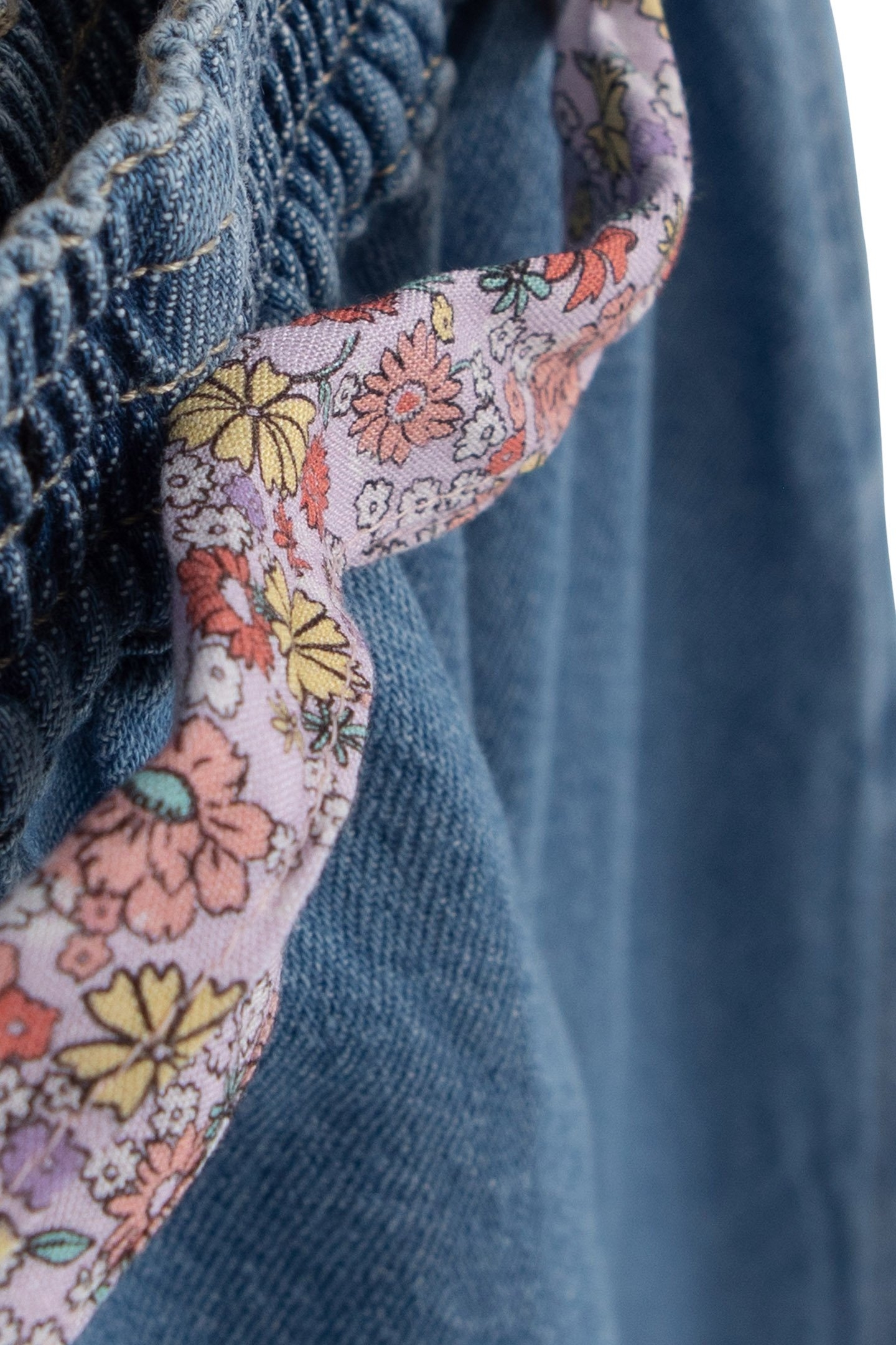 GIRLS’ BLUE DENIM LONG SKIRT WITH FLOWER POWER BELT 6