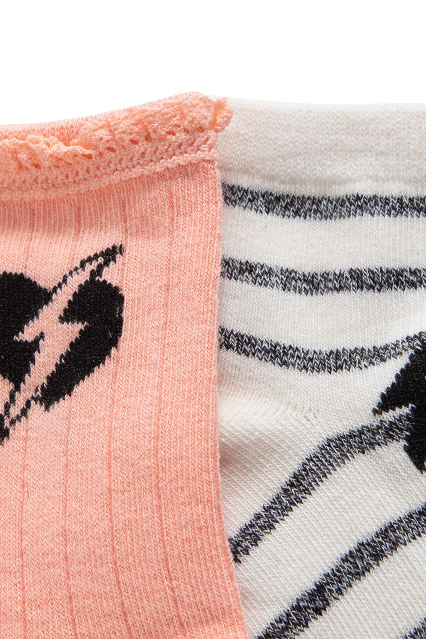 GIRLS’ PEACH AND ECRU TONE-ON-TONE SOCKS 6
