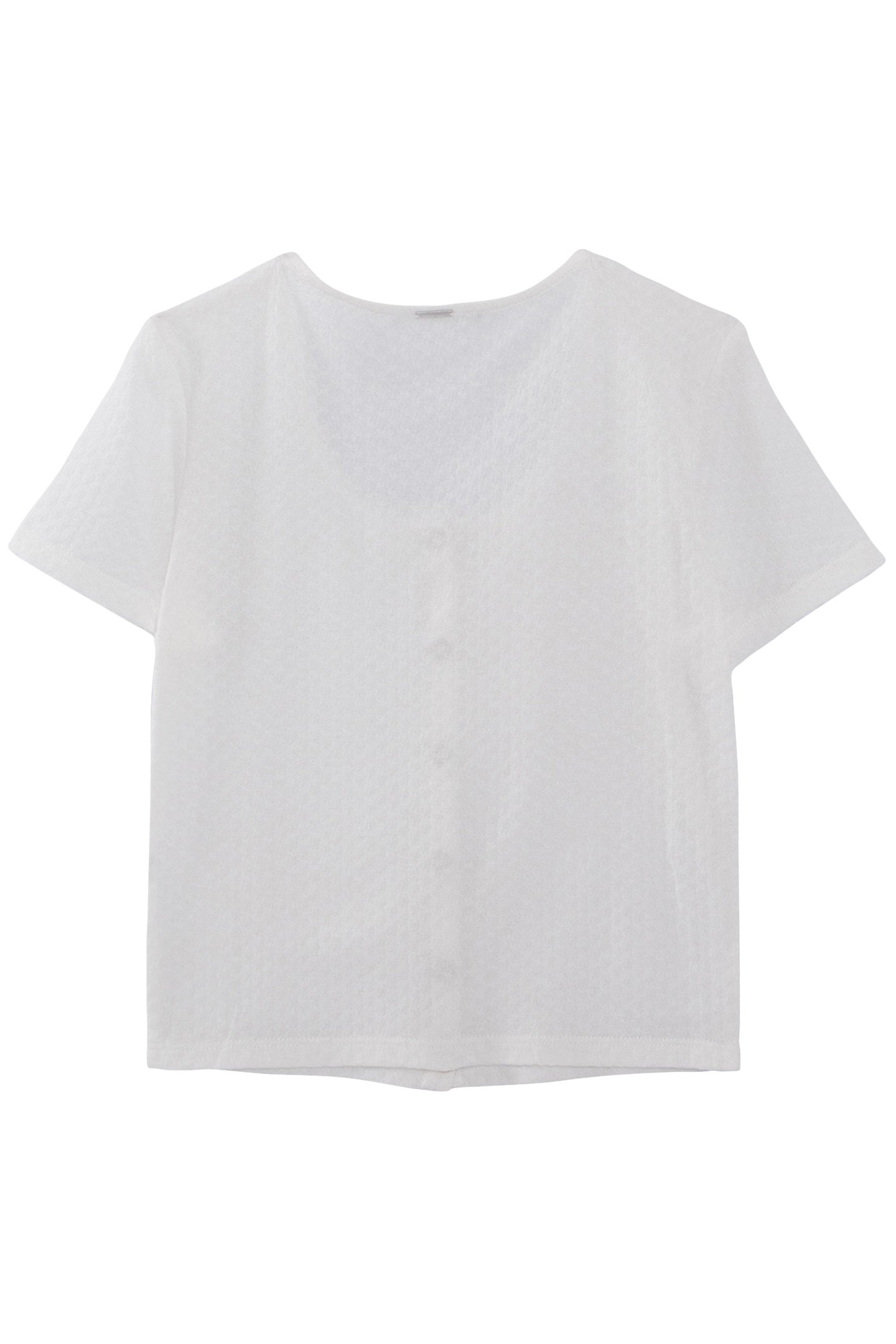 GIRLS’ OFF-WHITE TEXTURED T-SHIRT WITH PRESS STUDS 2