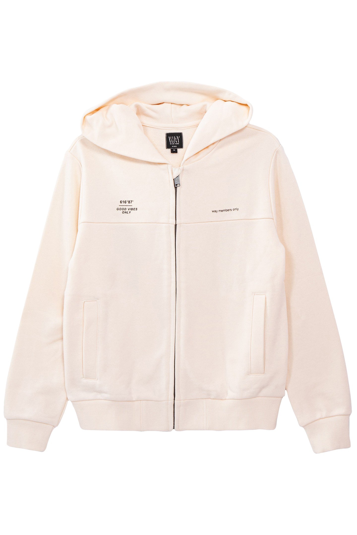 BOYS’ ECRU CARDIGAN WITH PRINT SLOGAN ON BACK 1