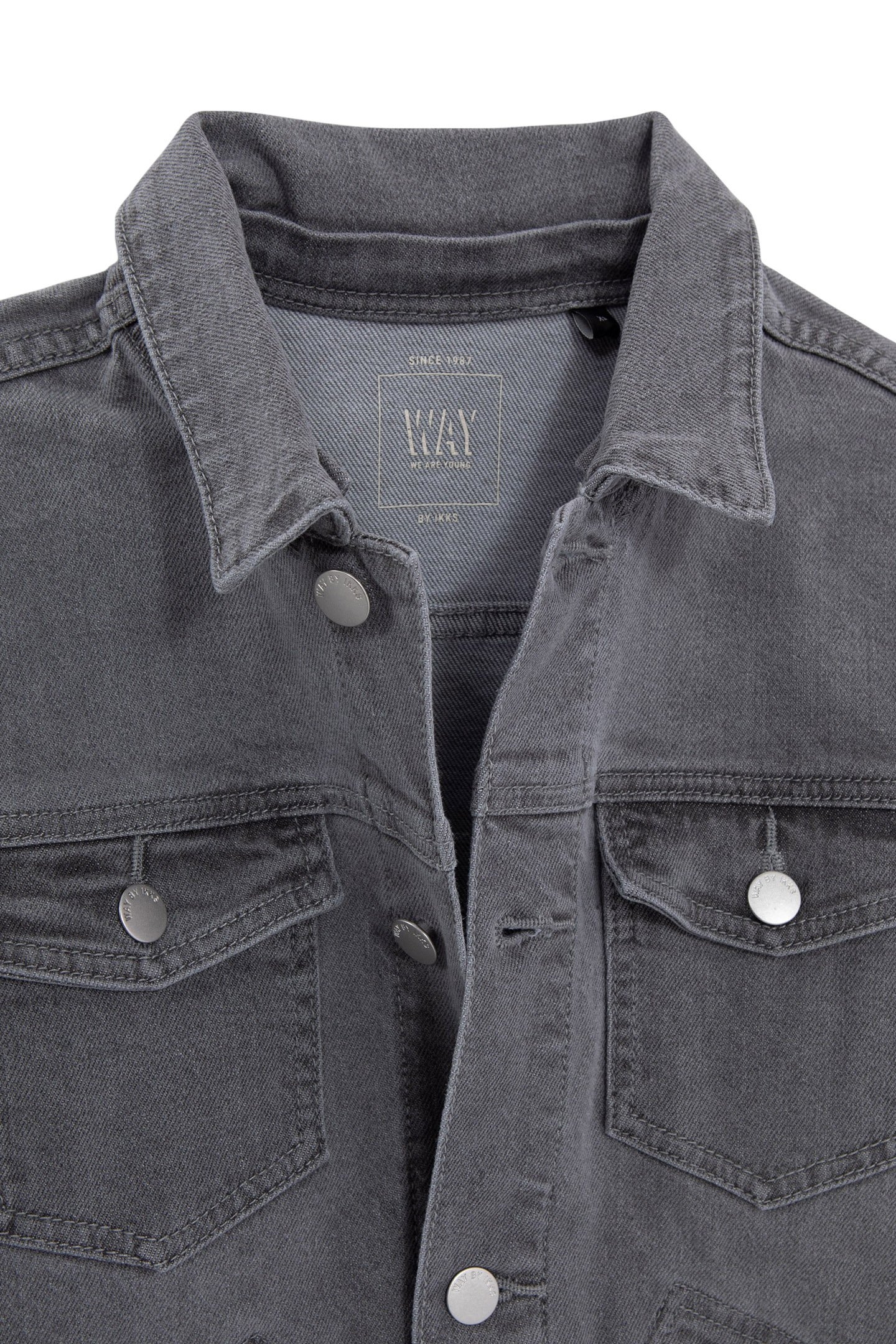 BOYS’ GREY WATERLESS DENIM JACKET WITH DETACHABLE HOOD 4