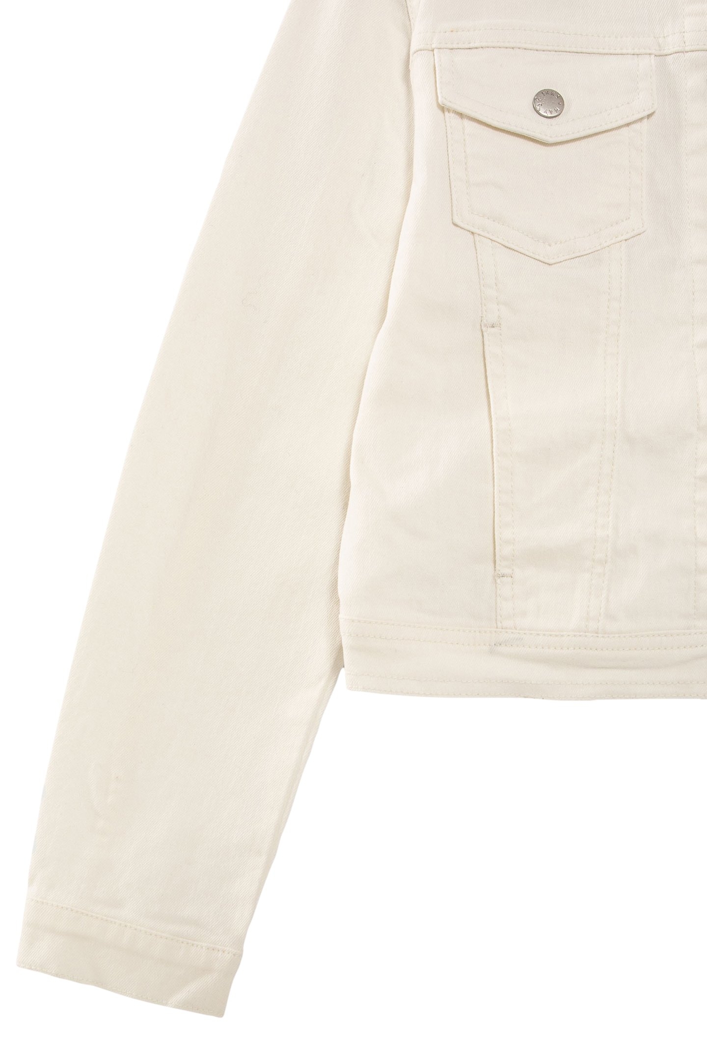 GIRLS' OFF-WHITE UPCYCLED DENIM JACKET 4