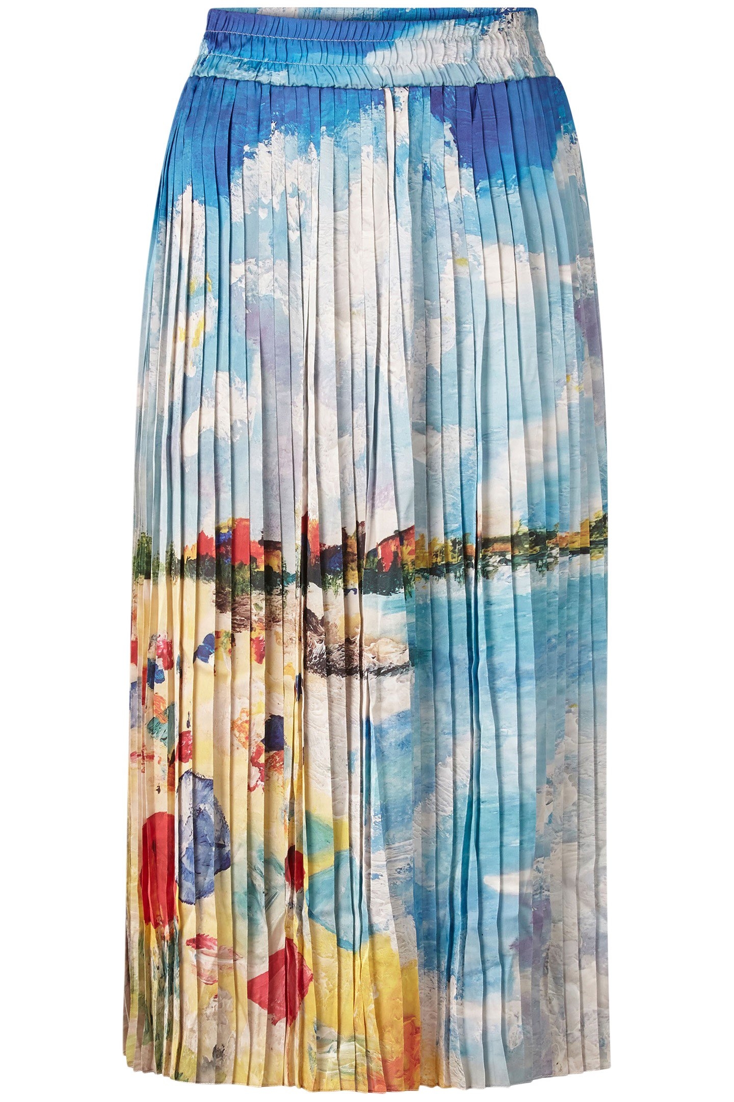 PRINTED PLISSEE SKIRT COTTON BLUE 3