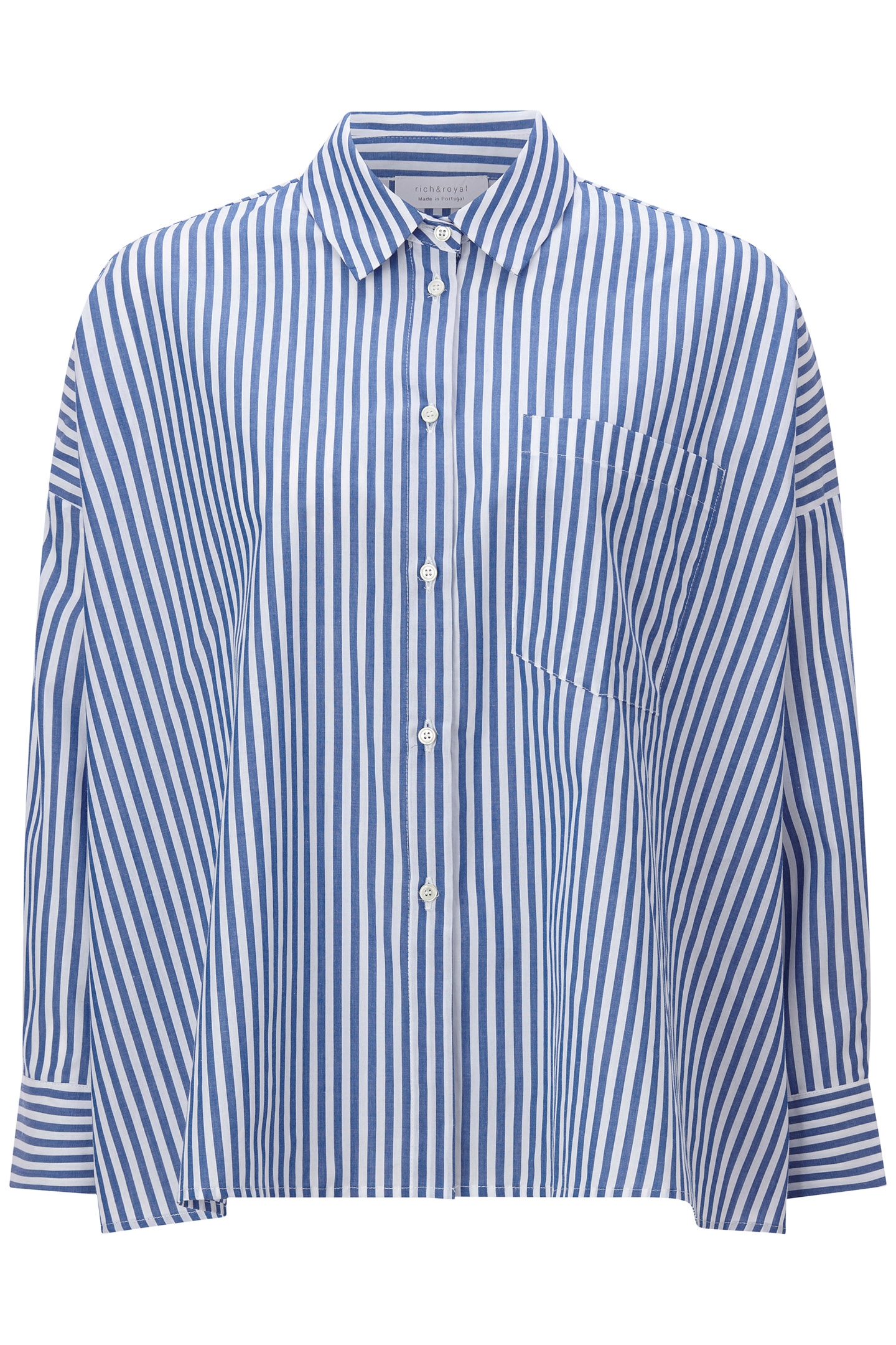 OVERSIZED STRIPED BLOUSE ORGANIC AZZURE BLUE 4