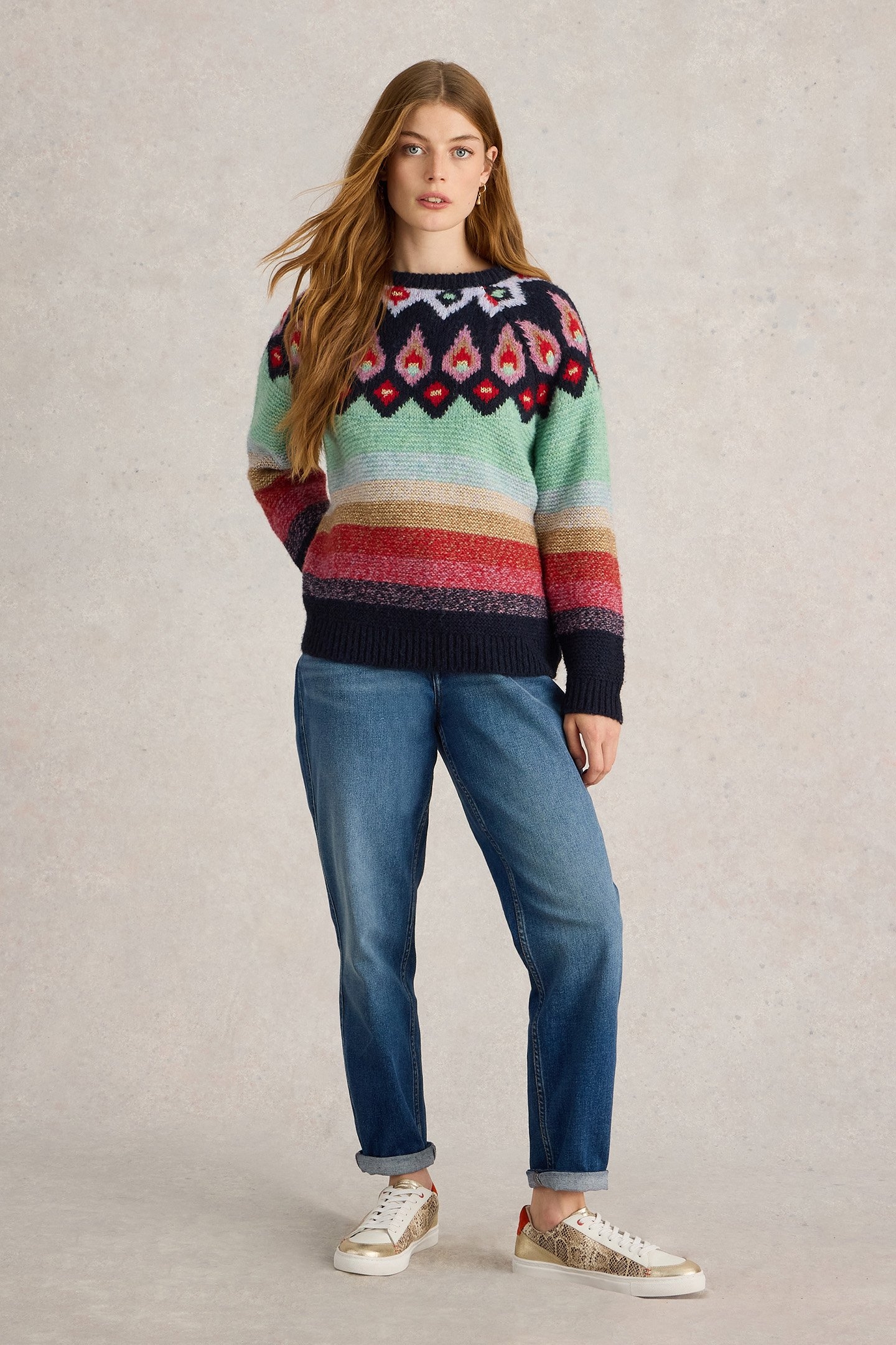 NEW YORK FAIRISLE JUMPER RED MULTI 1