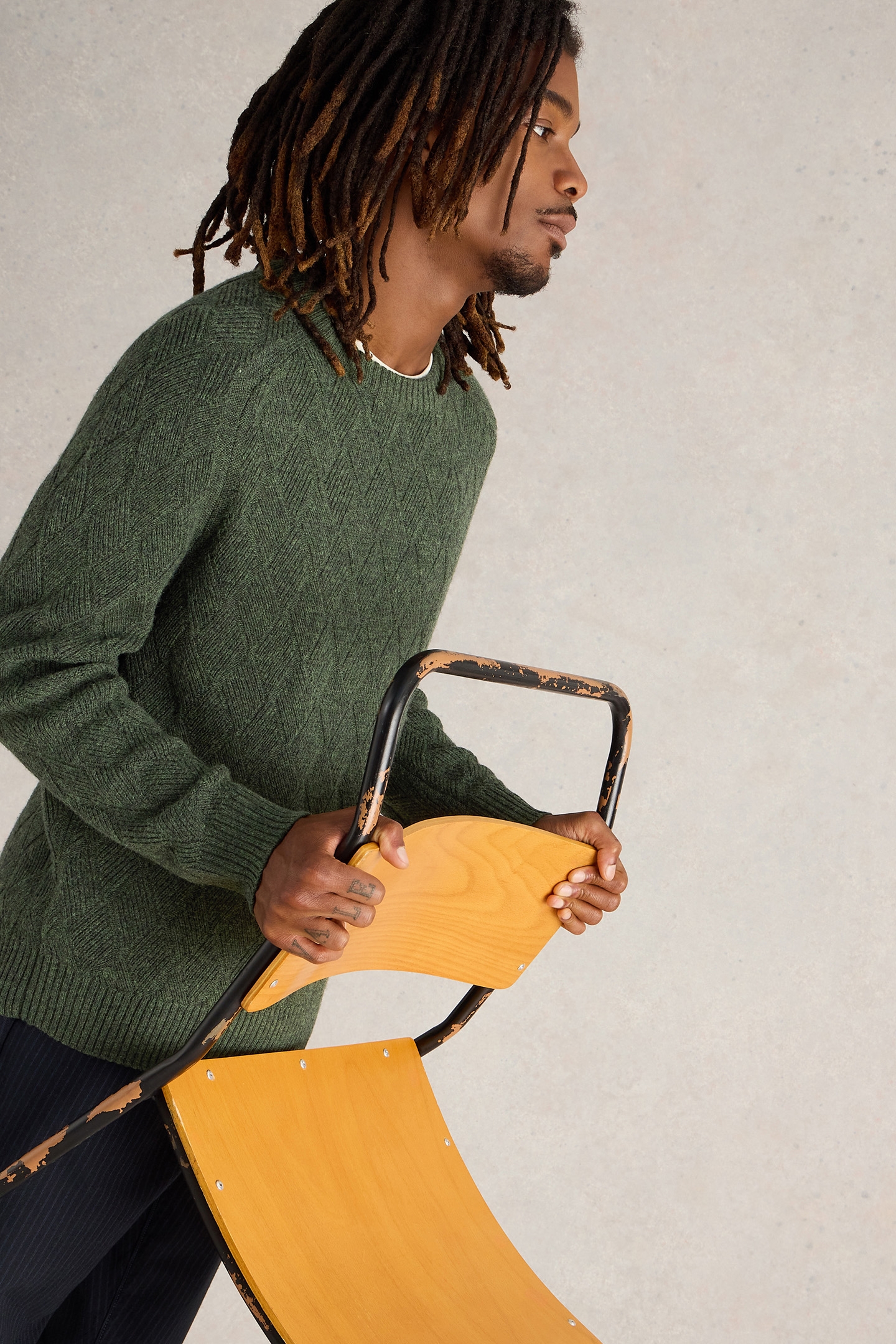 DIAMOND CREW NECK DARK GREEN 4