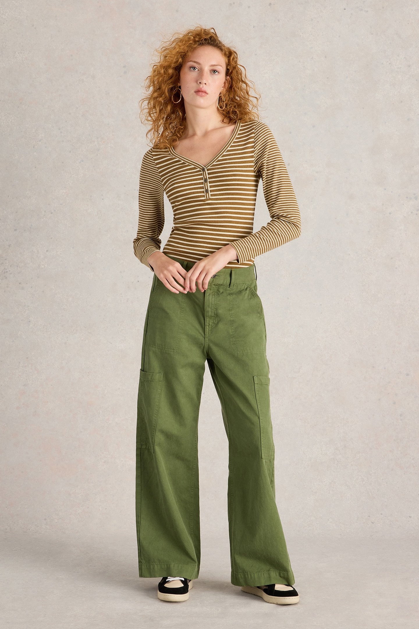 HALLEY RIB STRIPE HENLEY CHARTREUSE MULTI 1