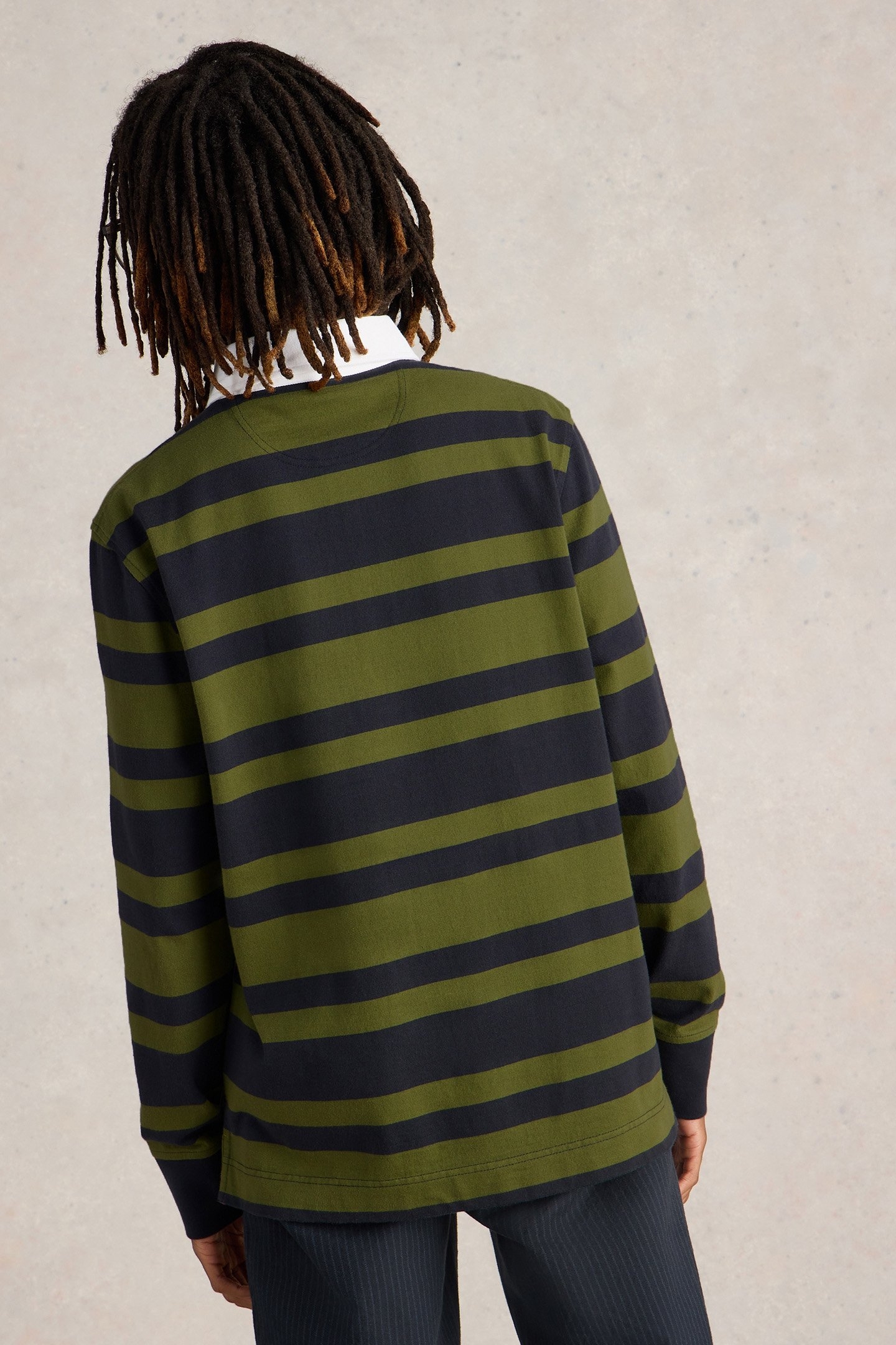 LS STRIPE RUGBY SHIRT GREEN MULTI 2