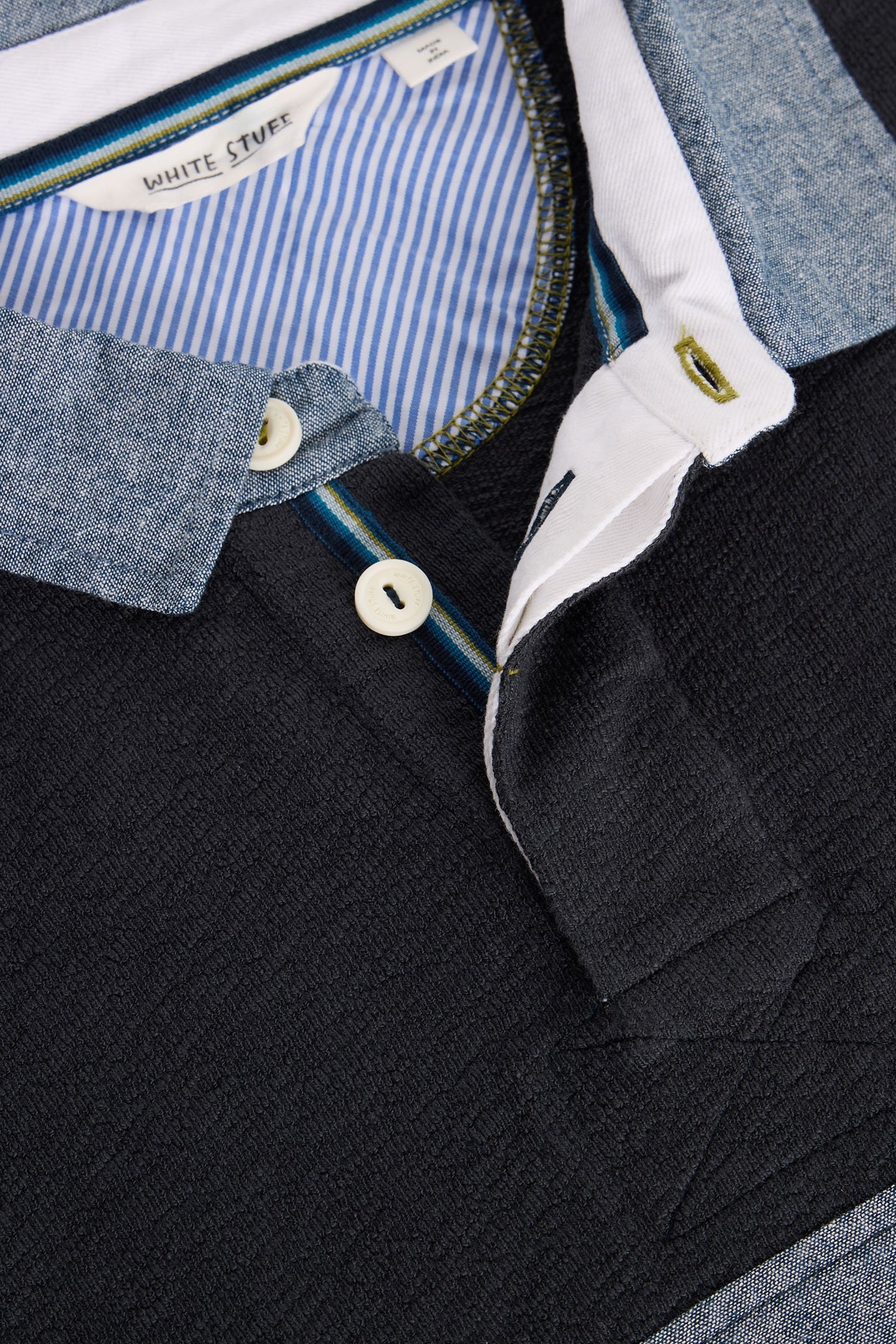 CUT & SEW RUGBY SHIRT MID BLUE 6