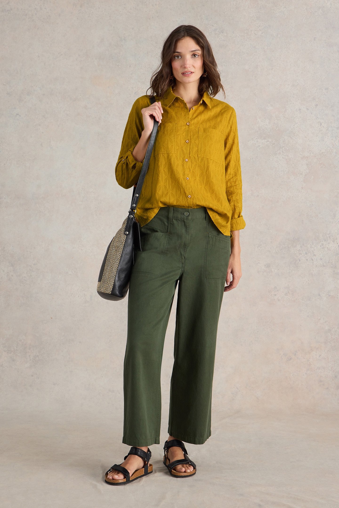 SOPHIE ORGANIC COTTON SHIRT CHARTREUSE MULTI 3