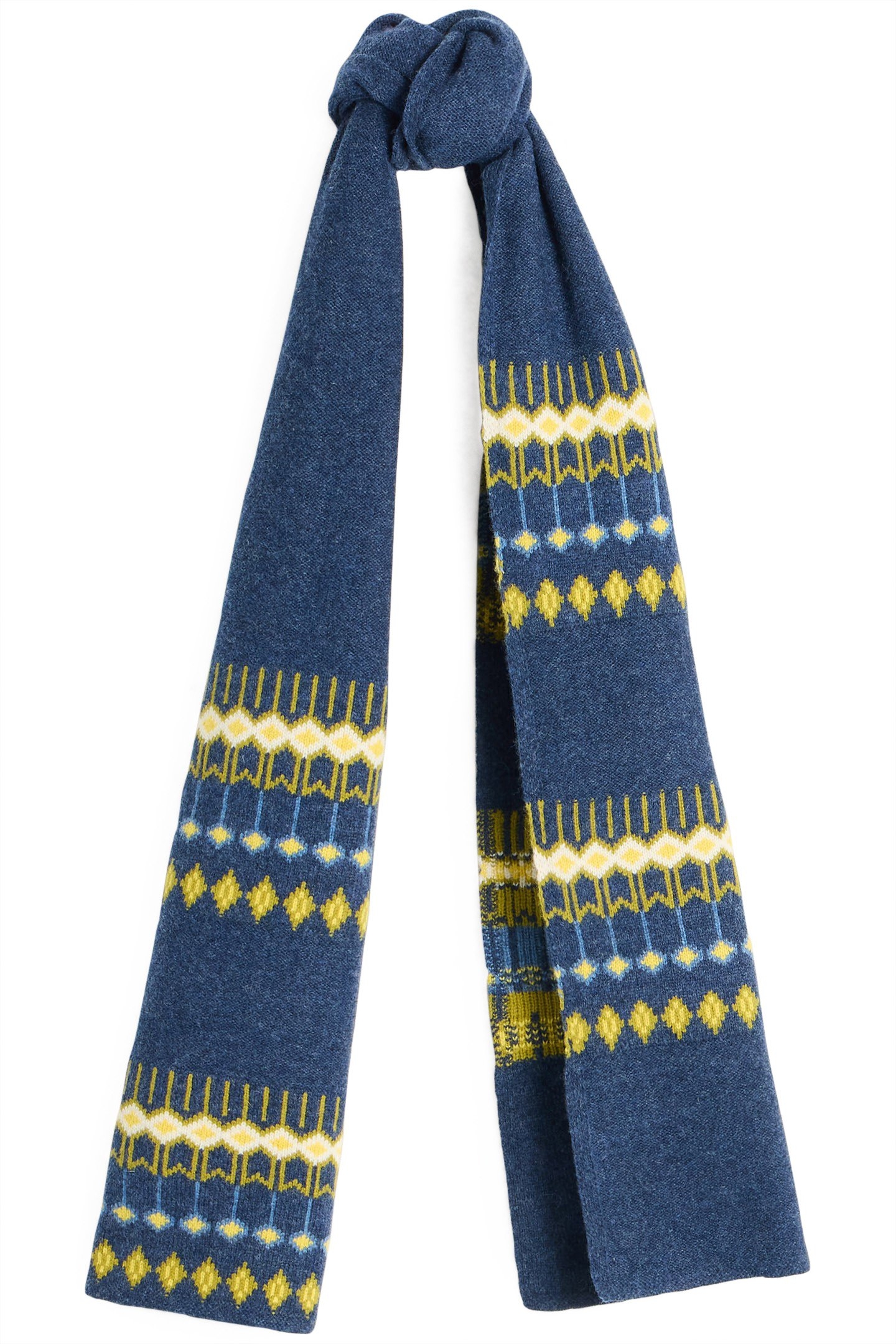 ROWAN FAIRISLE SCARF NAVY MULTI 1