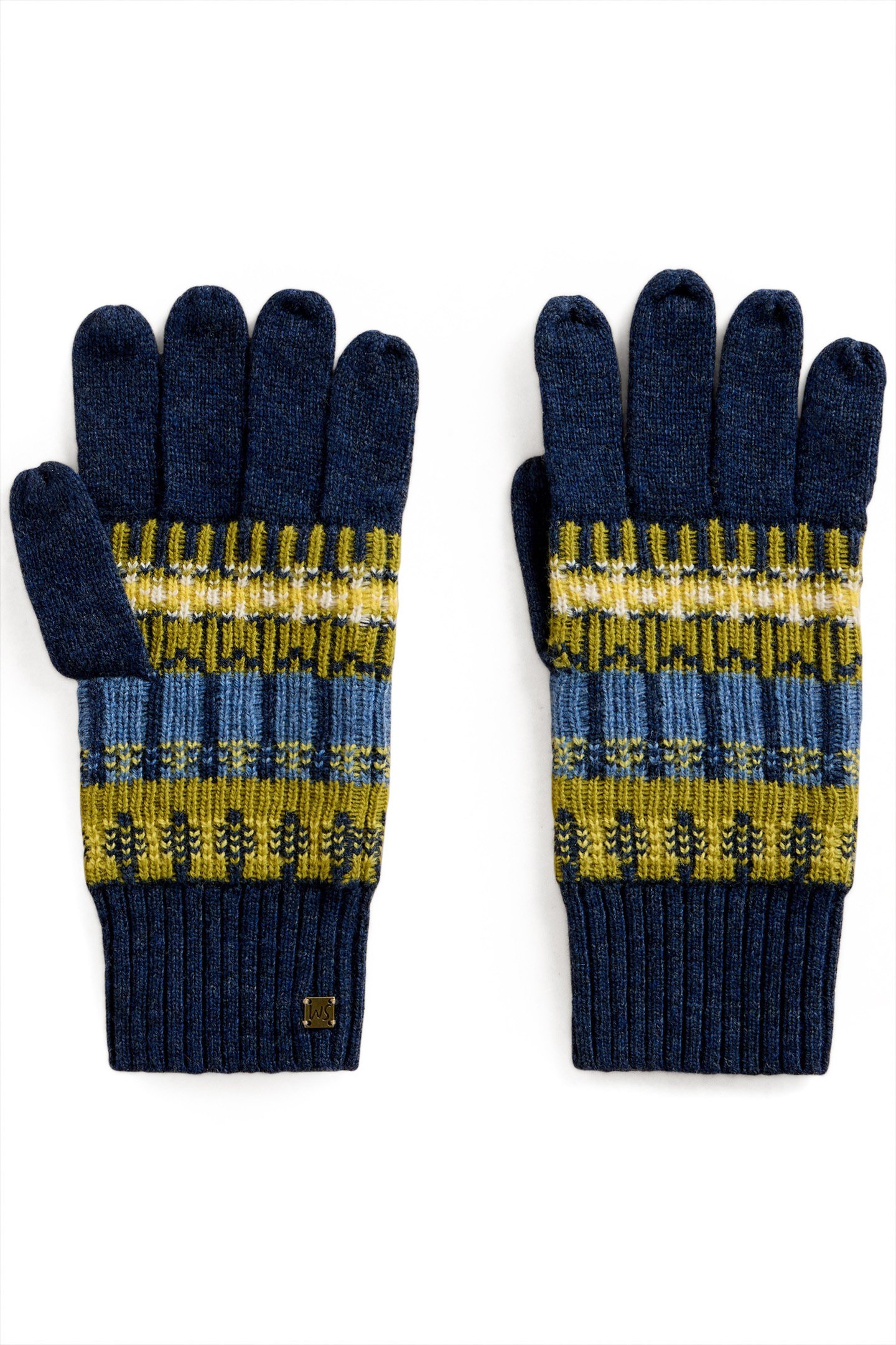 ROWAN FAIRISLE GLOVES NAVY MULTI 1