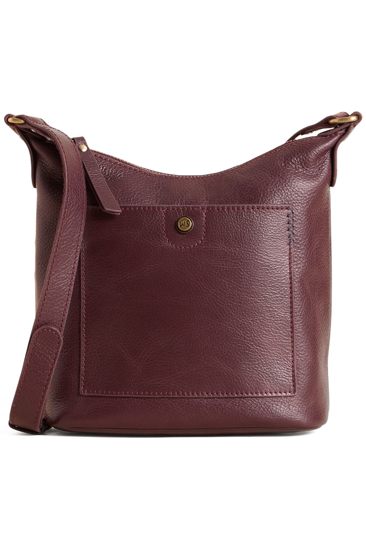 MINI FERN LEATHER CROSSBODY DARK PLUM 2