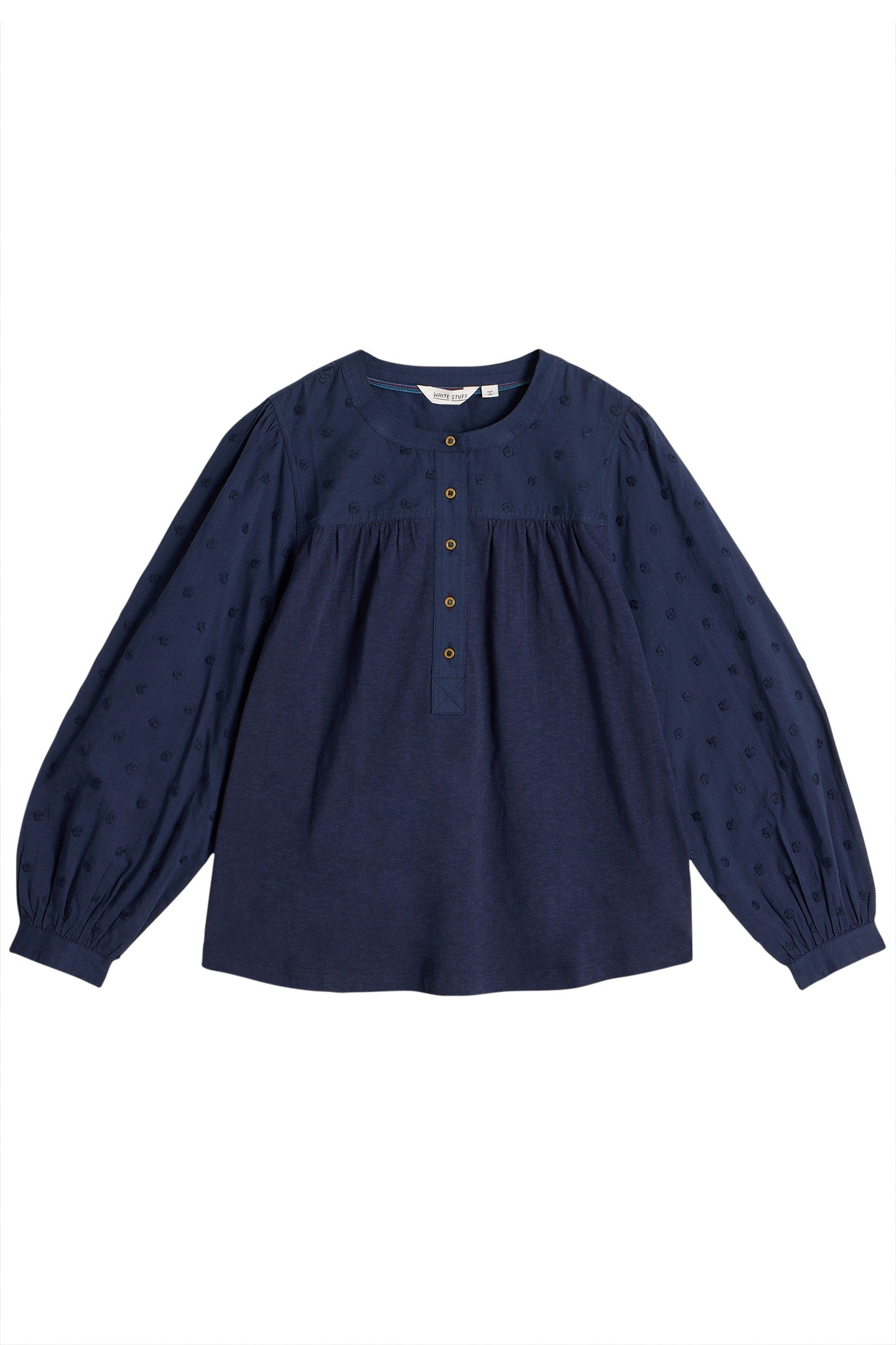 ELOISE DOBBY MIX SHIRT DARK NAVY 3