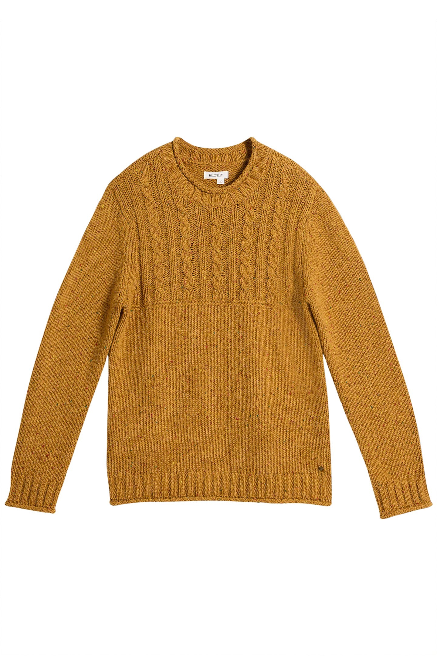 CABLE MIX CREW NECK MID YELLOW 4