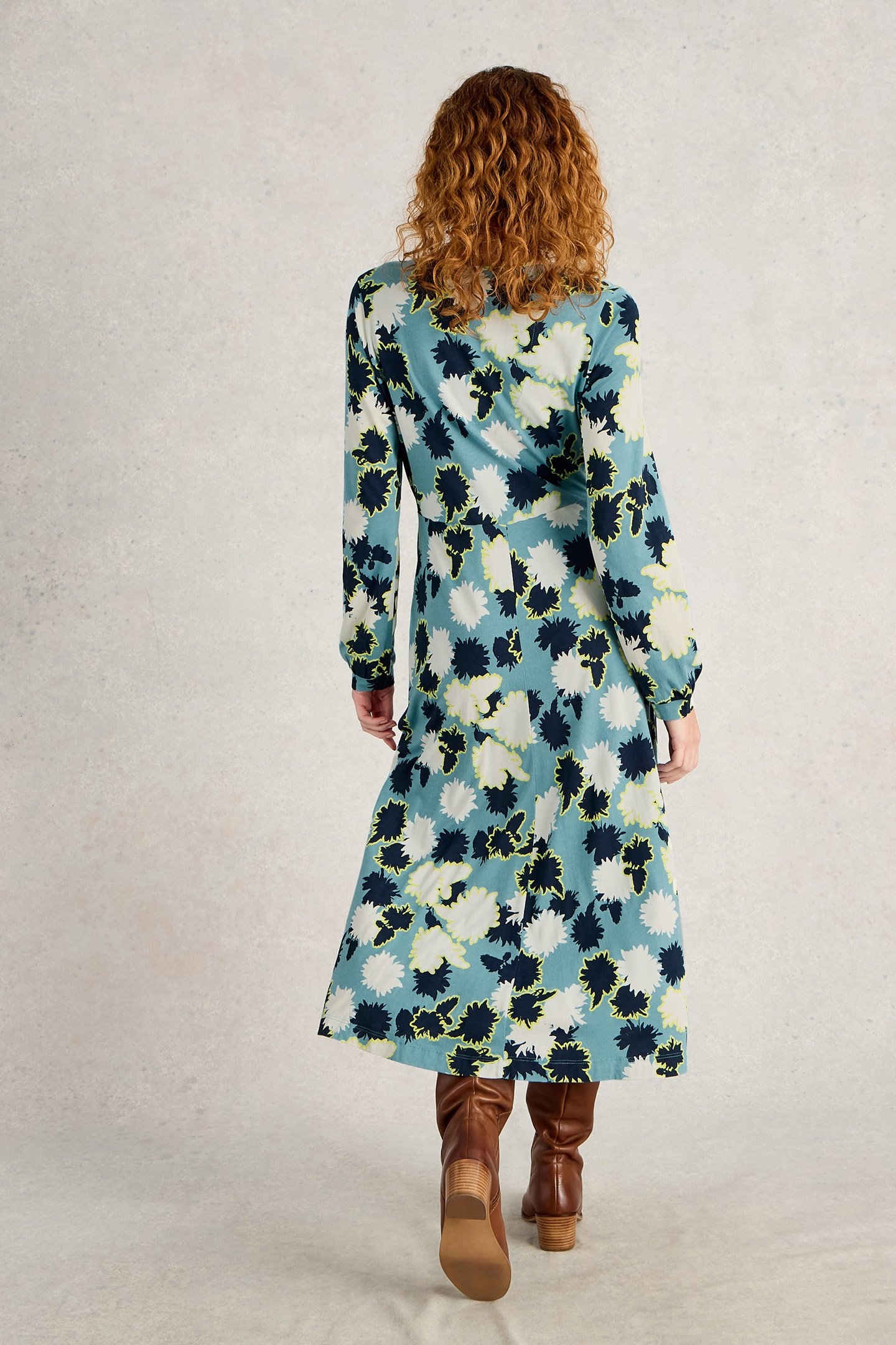 MEGAN JERSEY DRESS BLUE PRINT 2