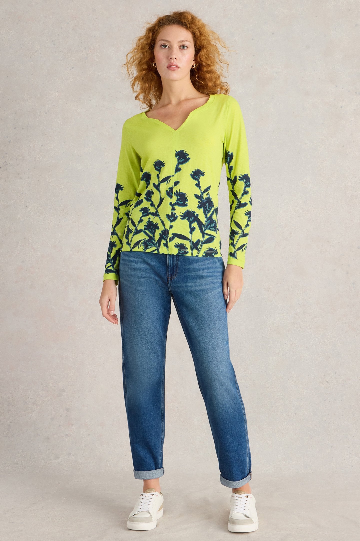 NELLY LS TEE YELLOW MULTI 1