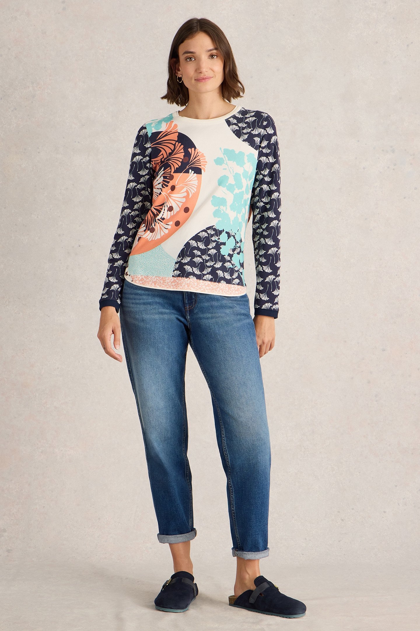 CLARA LS TEE BLUE PRINT 3