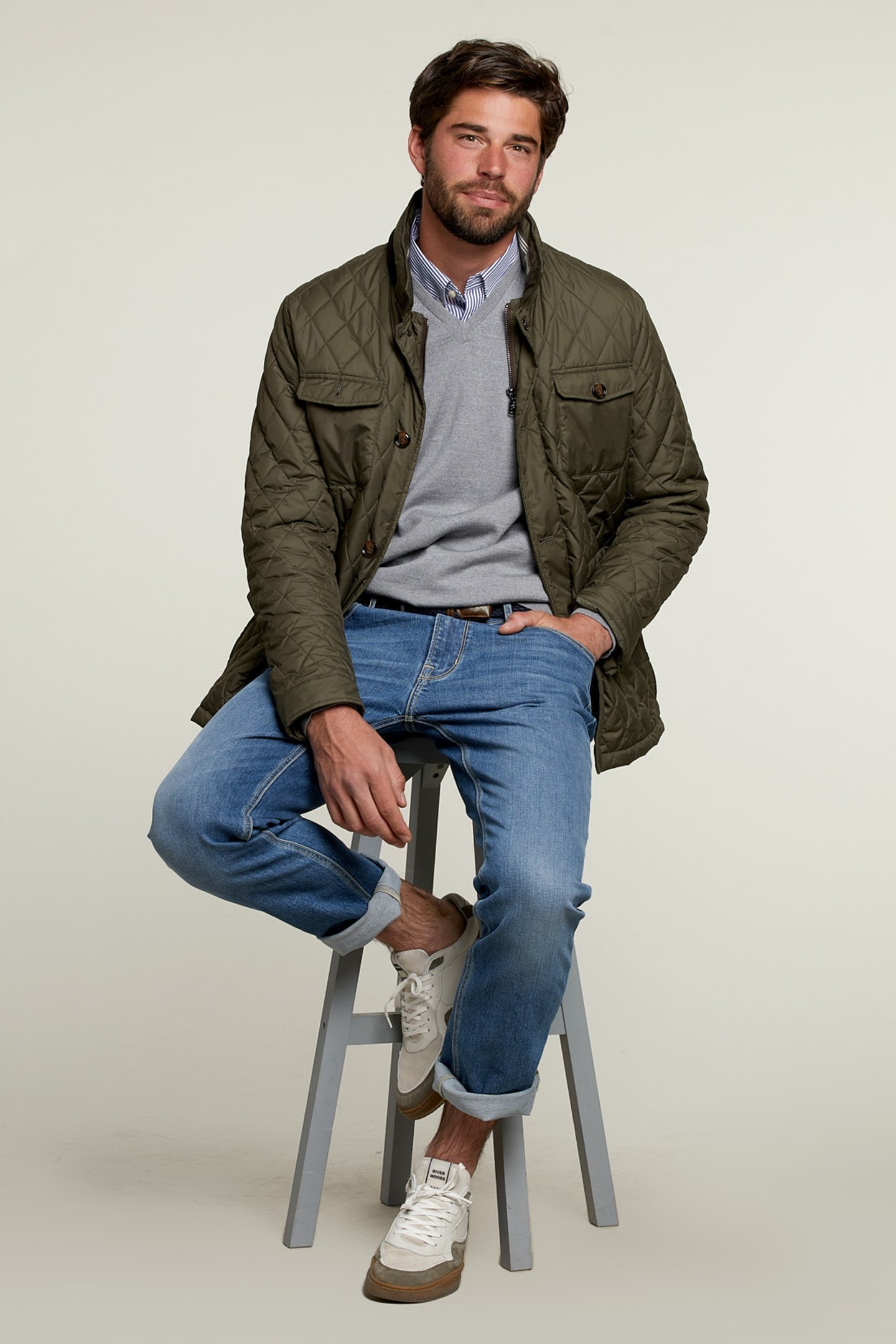 BASIC V-NECK PULLOVER DARK LAVA MIX 3