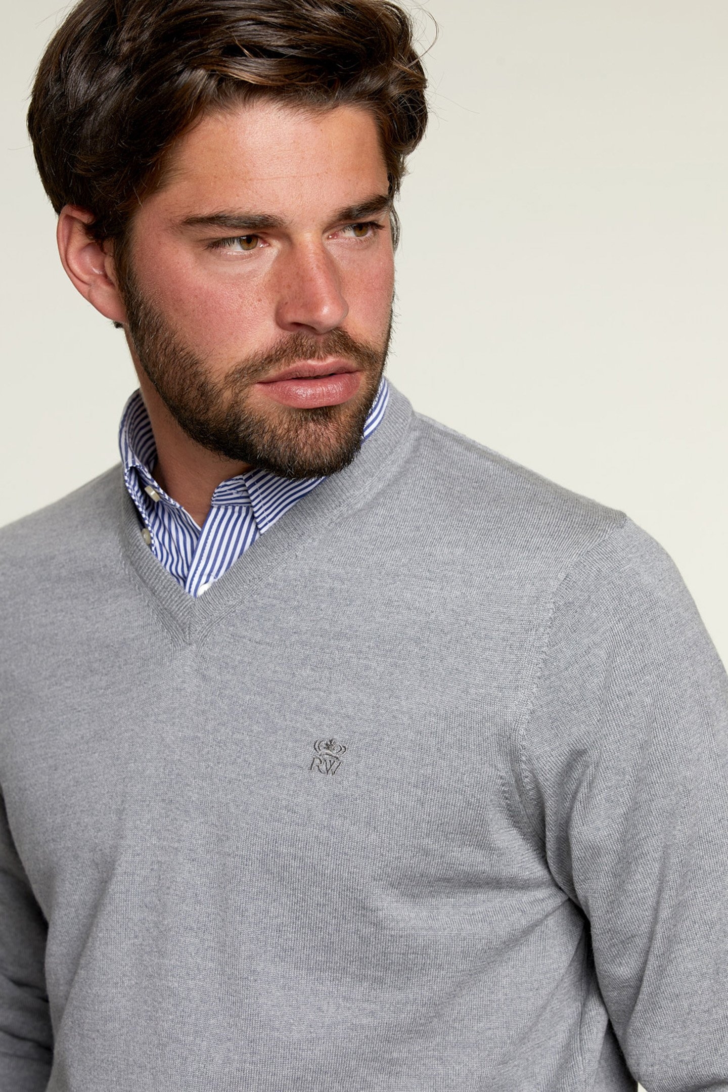 BASIC V-NECK PULLOVER DARK LAVA MIX 4