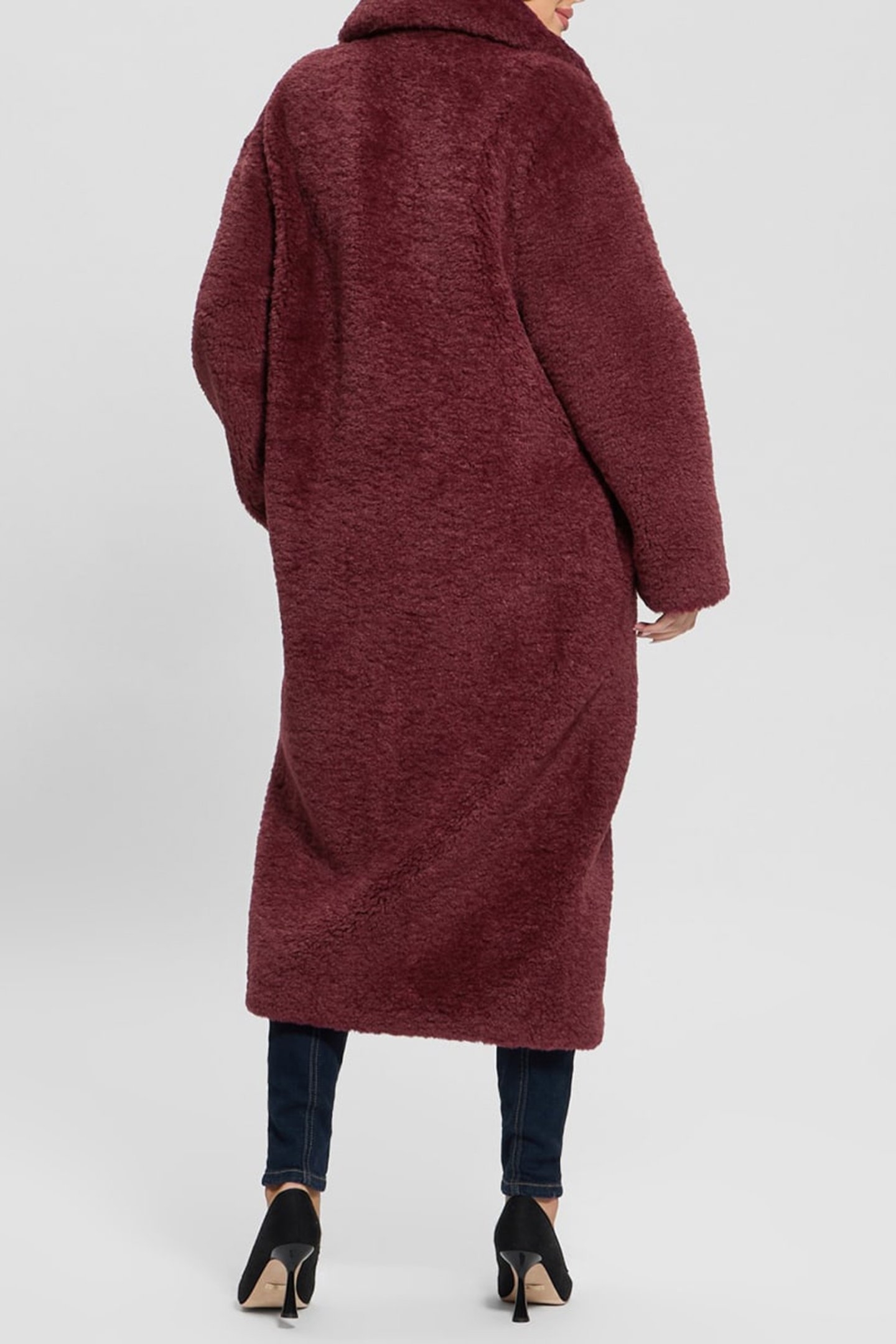 NEW ALINA LONG COAT BURGUNDY ROSE 2