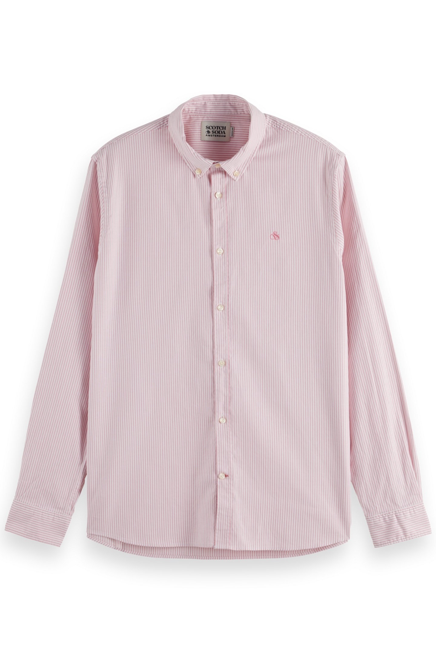 SEASONAL ESSENTIALS OXFORD STRIPED SHIRT PINK STRIPE 1