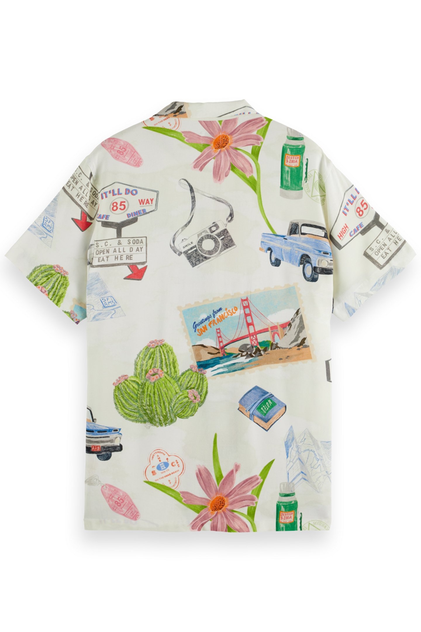 PRINTED CAMP COLLAR SHIRT ON THE ROAD AOP 2