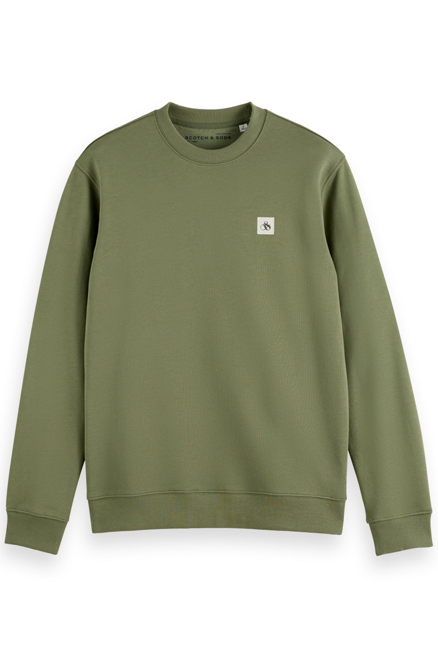 ESSENTIAL BADGE CREW SWEAT GREEN IVY 1