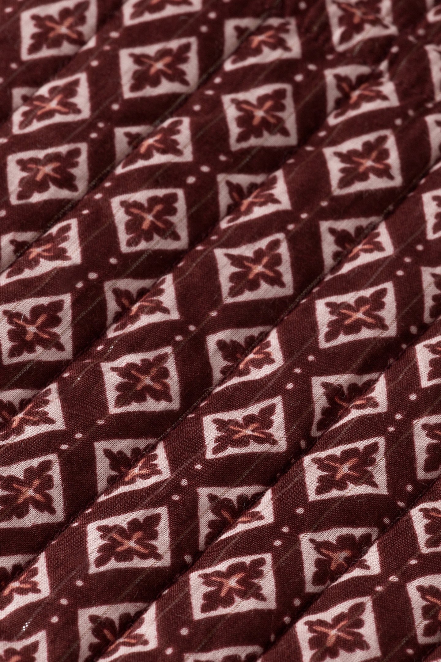 BLOCK PRINT GILET GEO FLOWER BORDEAUX 5