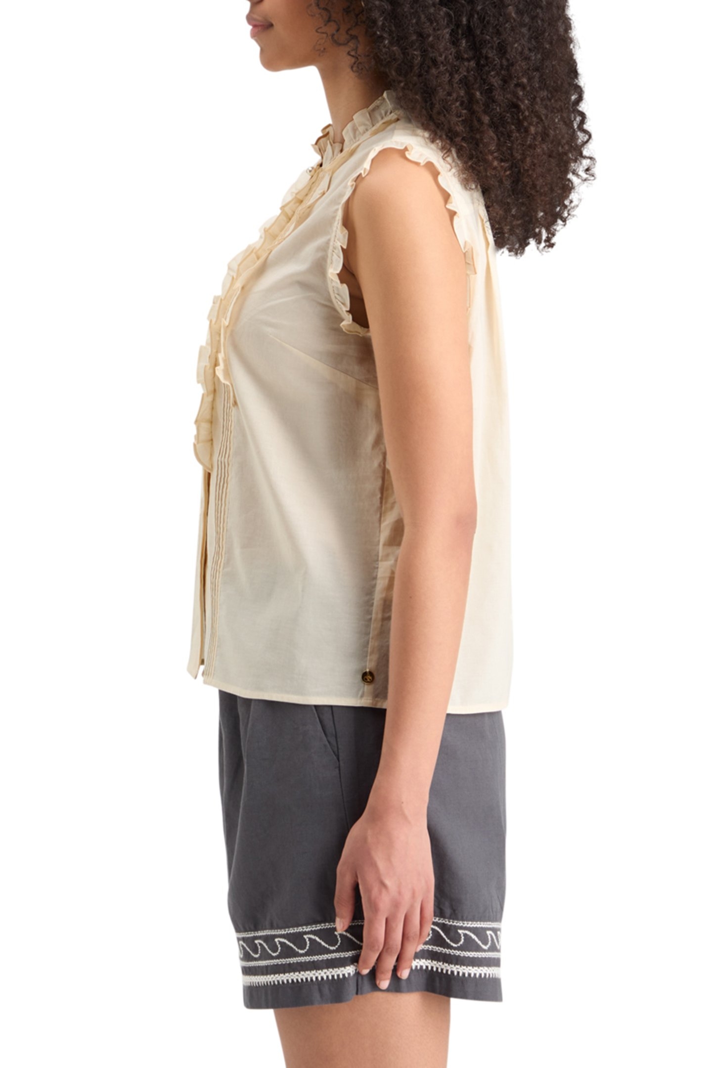SLEEVELESS RUFFLE SHIRT SOFT ICE 6